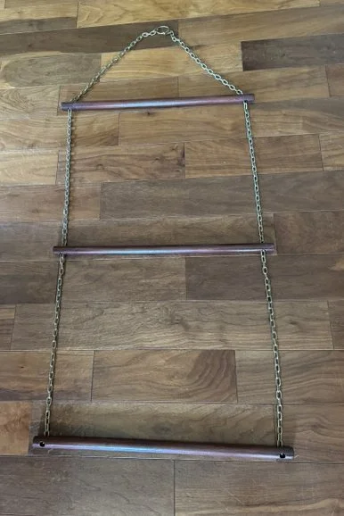 Hanging Blanket Rack with Three Wood Tiers