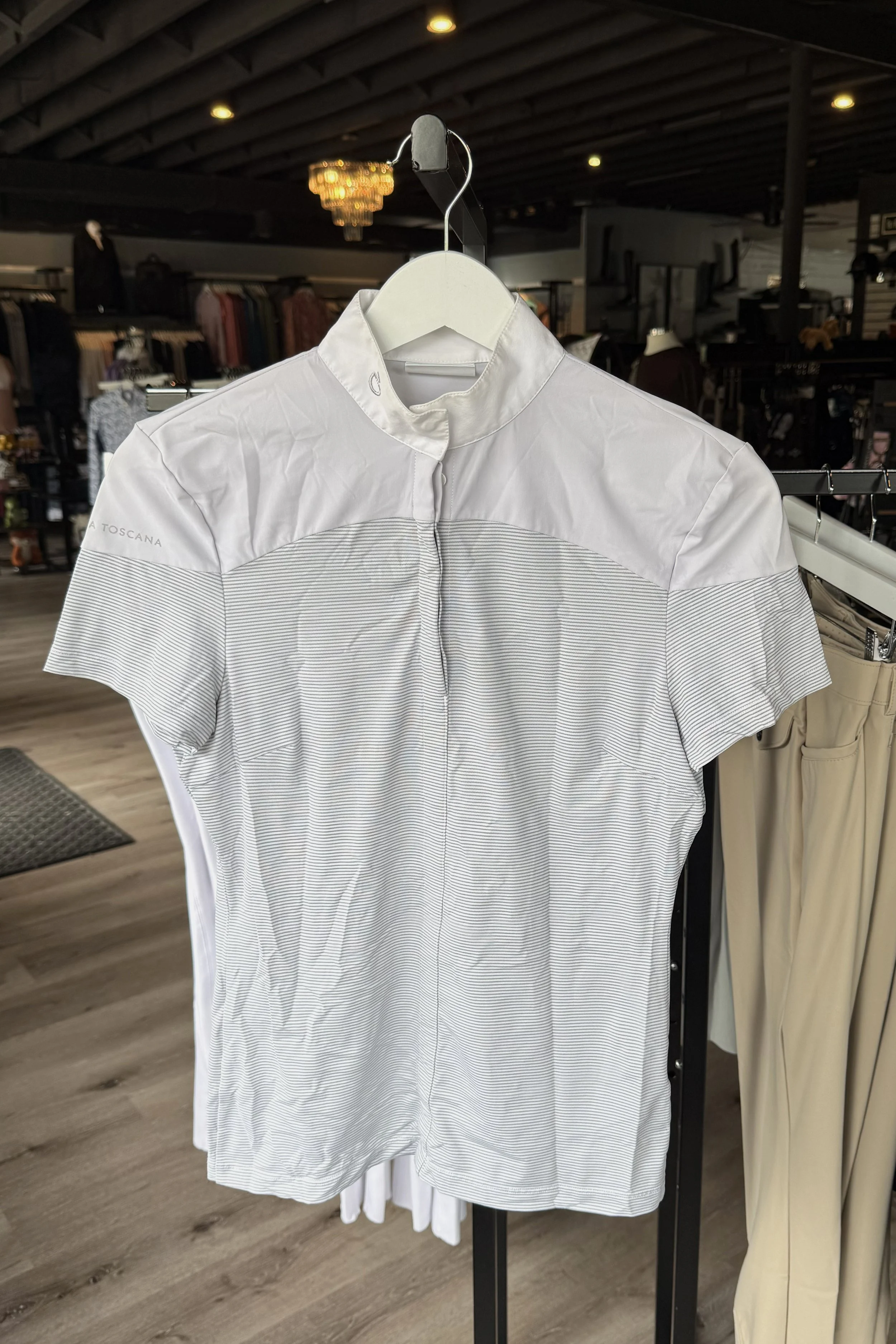 Cavalleria Toscana Striped Short Sleeve Show Shirt In White - Small