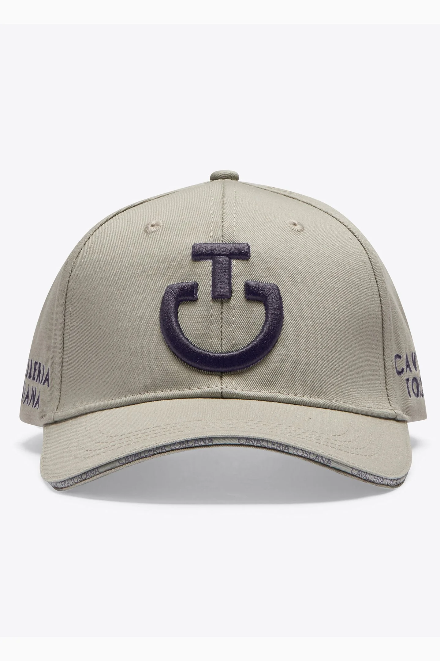 CAVALLERIA TOSCANA EMBROIDERED LOGO COTTON HAT IN BELGIAN BLOCK/CHARCOAL