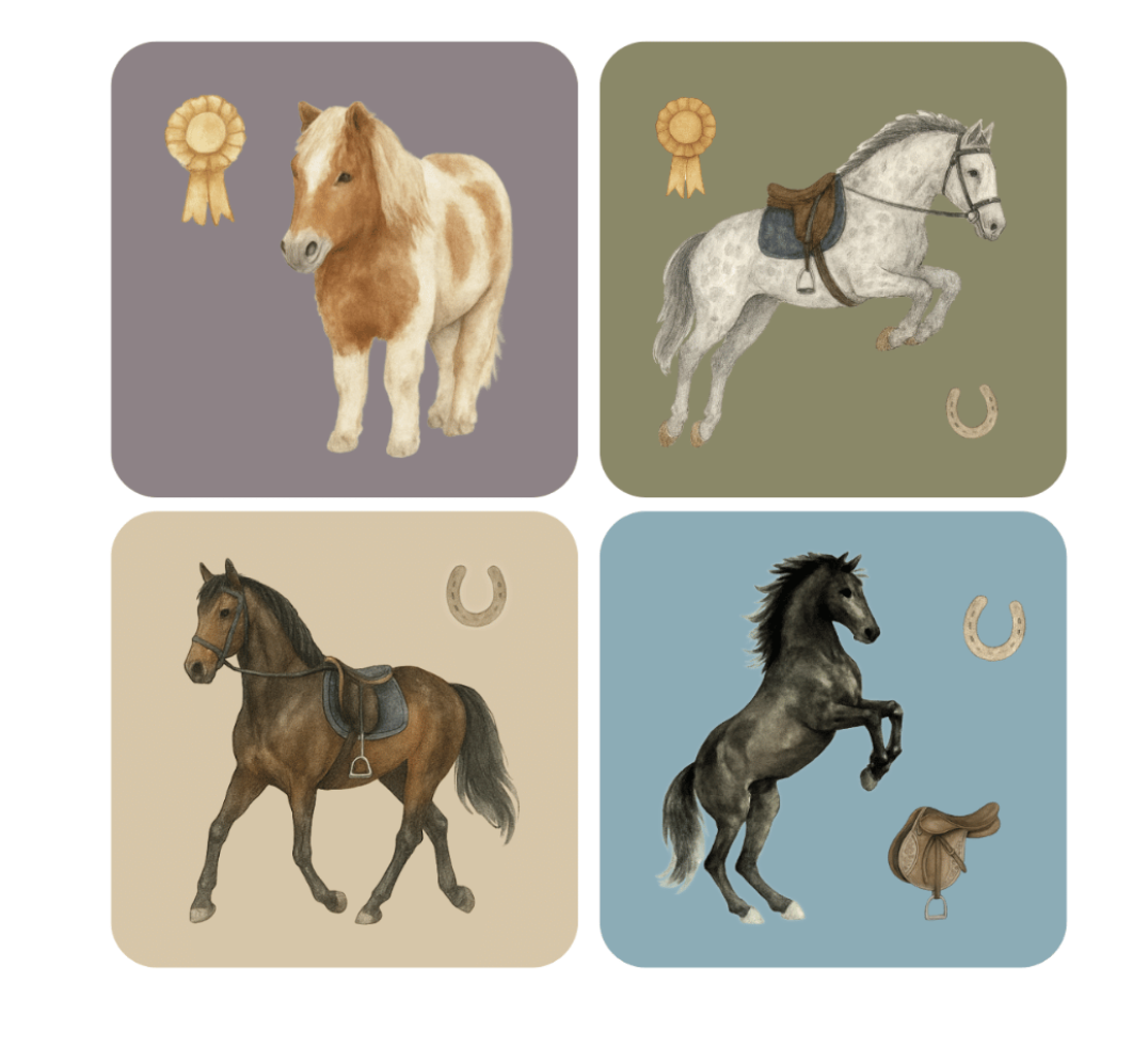 Forelock & Fringe Country Stable Coasters – Set of 4