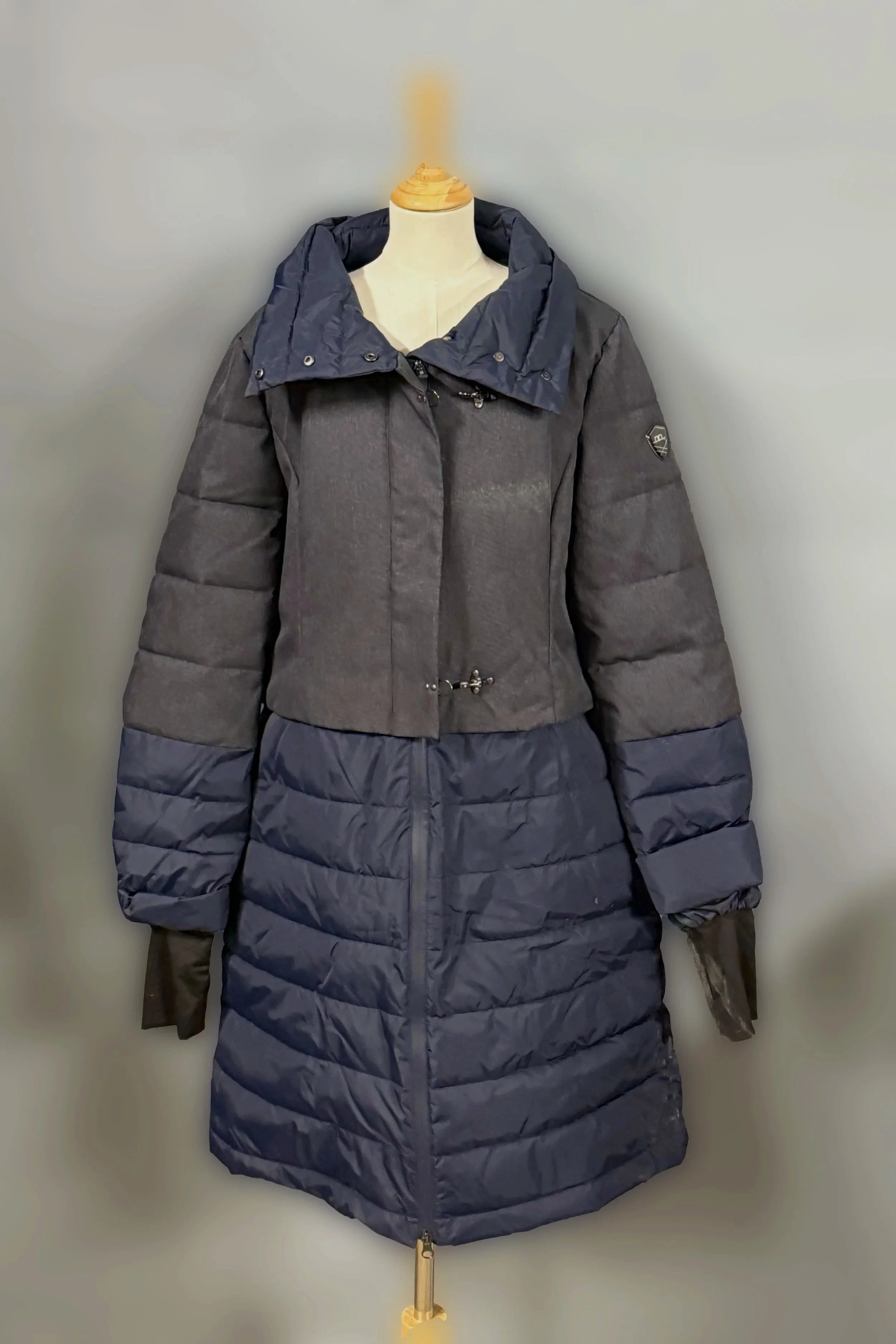 Alessandro Albenese Venezia Long Winter Coat In Navy - Large