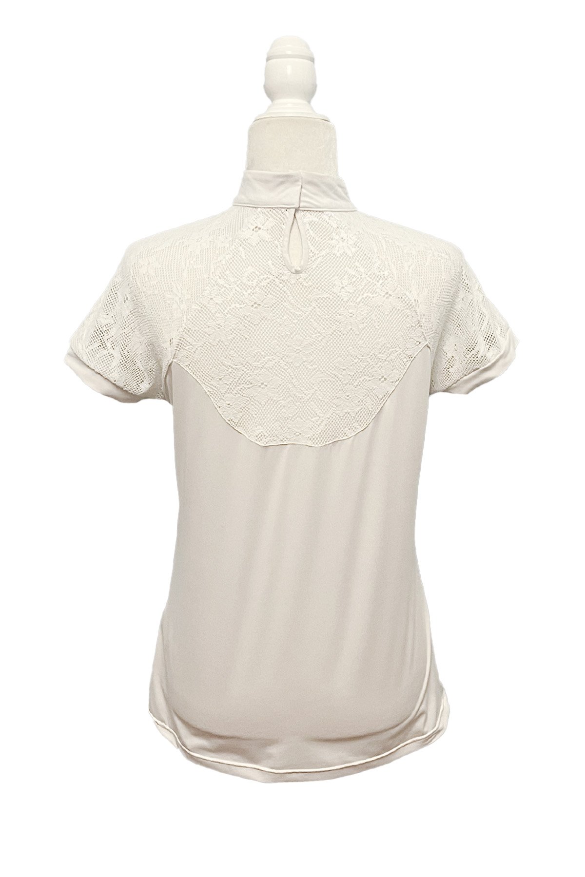 Fair Play Short Sleeve Lace Show Shirt In White - Large - 2nd Round Equestrian