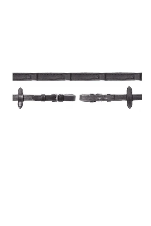 Schockemohle Sports Reins Durasoft In Dark Black/Silver