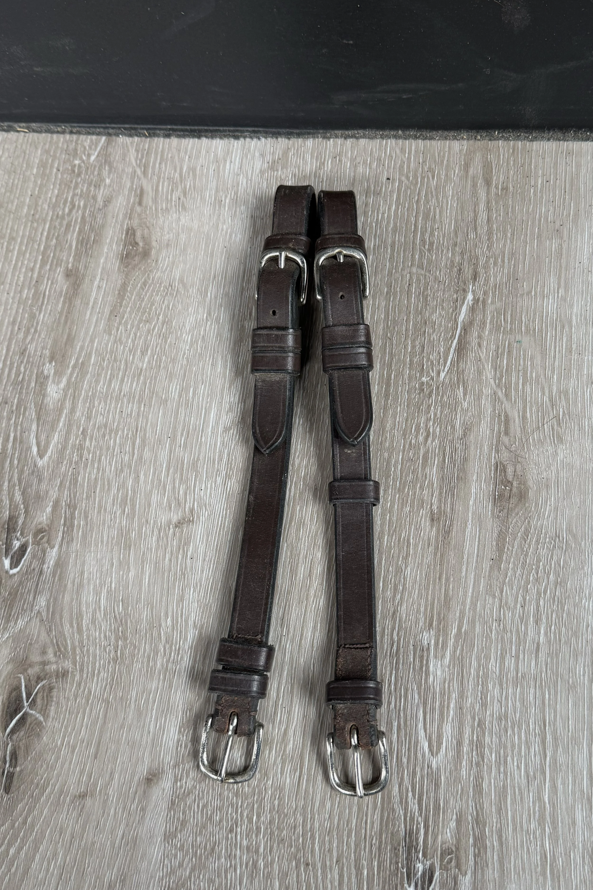 Leather Cheekpieces In Brown - Cob