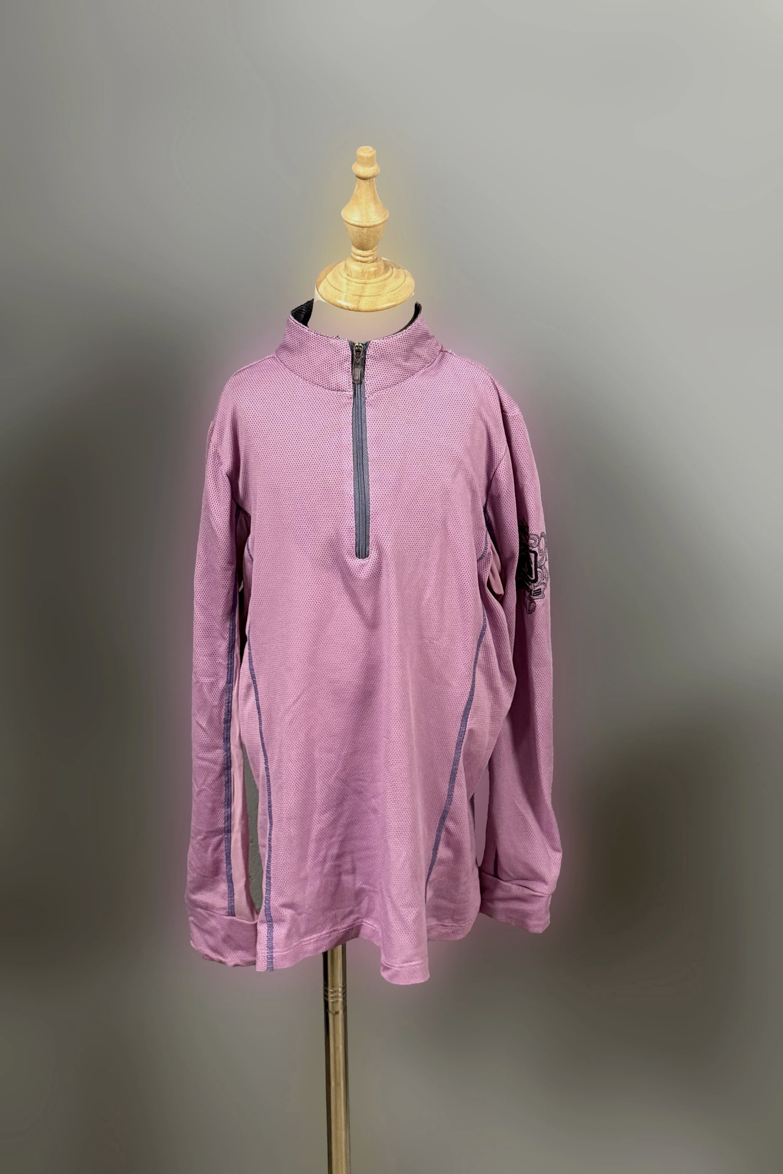 Romfh 1/4 Zip Long Sleeve Sunshirt In Purple - Kids Large