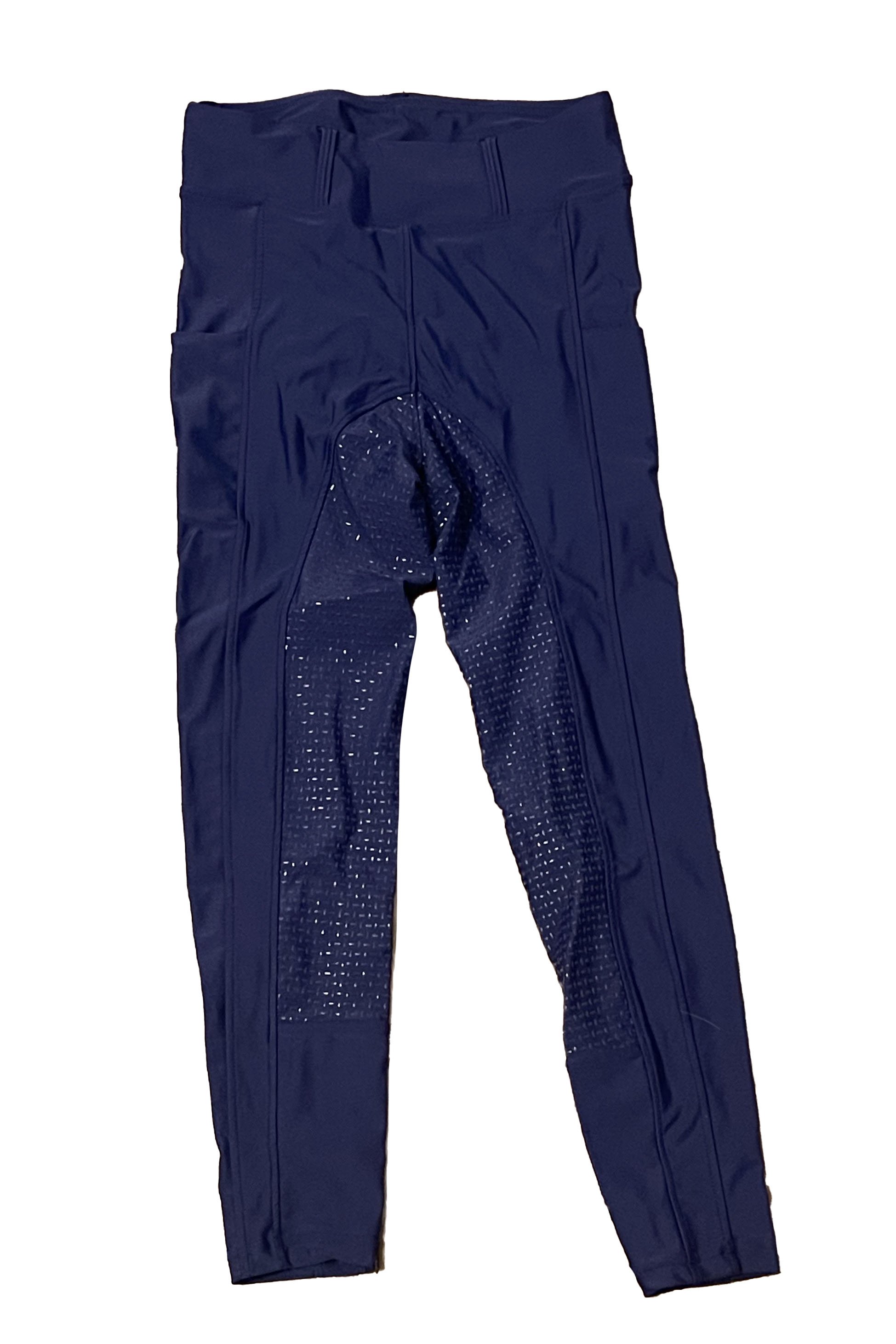 Full Grip Summer Tights In Navy - Kids Medium - 2nd Round Equestrian