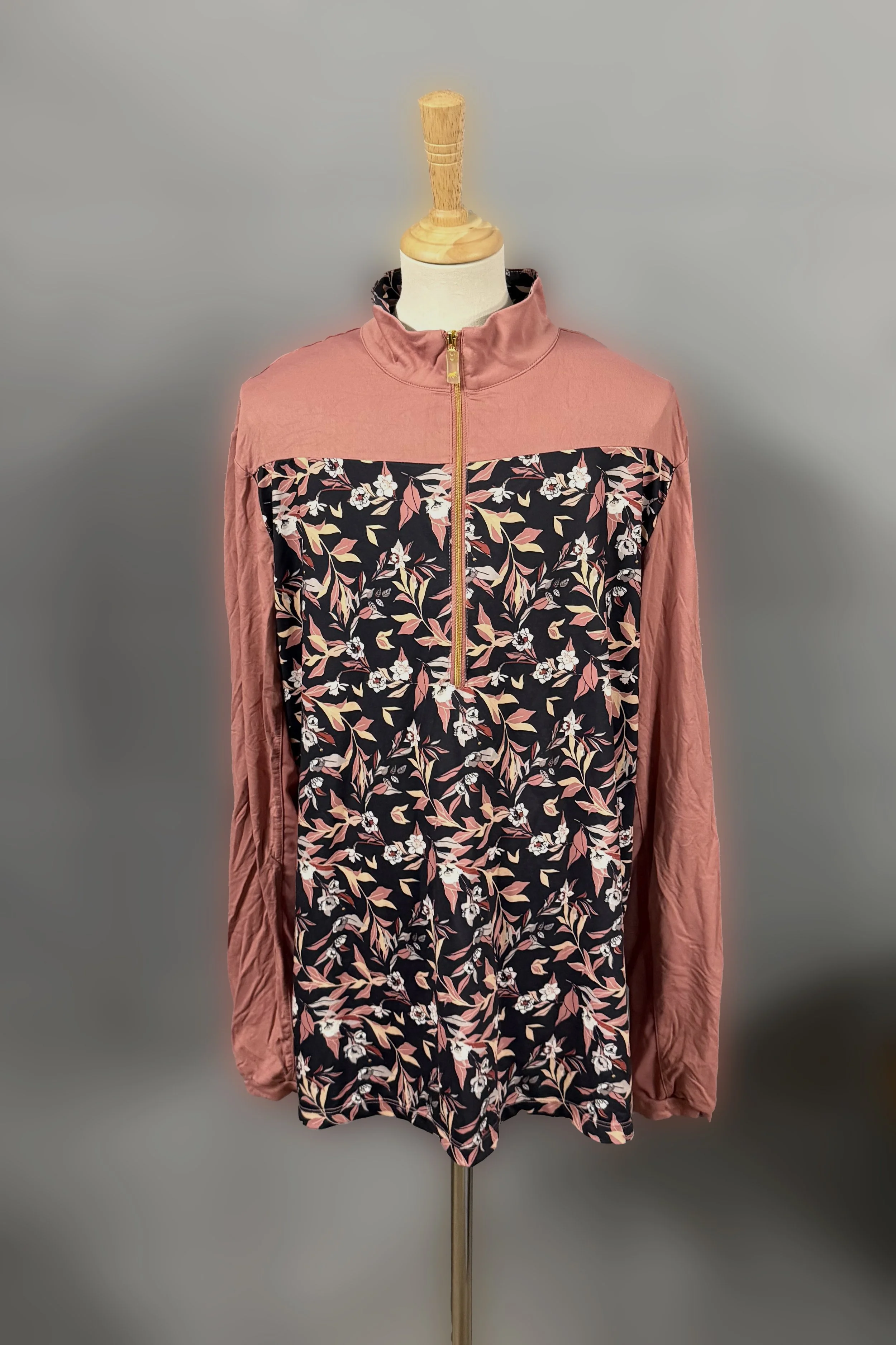 Novella The Leah Long Sleeve Shirt In Dusty Rose - X-Large