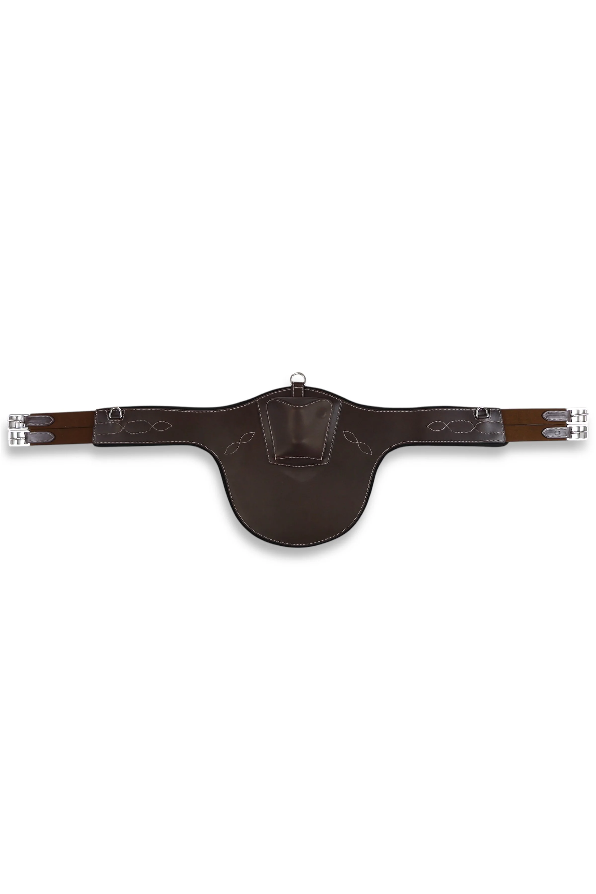 Jake Adams Anatomic Stud Belly Guard Girth with MotionFoam Liner In Dark Brown