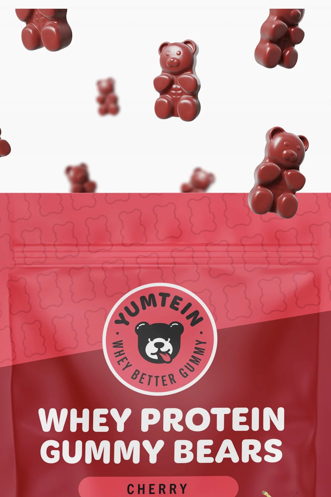 Yumtein Gummy Protein Gummy Bears - Cherry 2.1oz