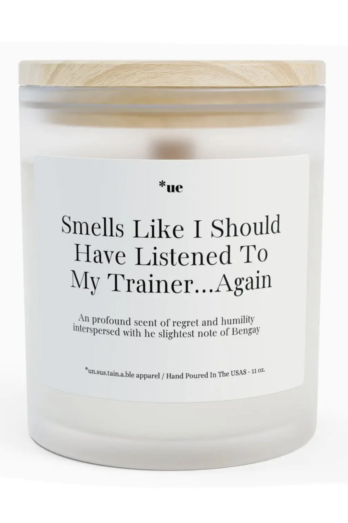 UN.SUS.TAIN.A.BLE Listened To Trainer Frosted Glass Candle - Cinnamon Chai