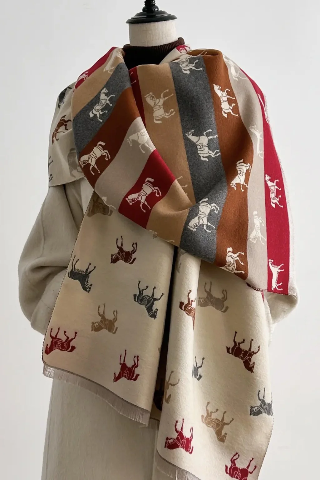 Winding River Reversible Wrap In Red/Brown