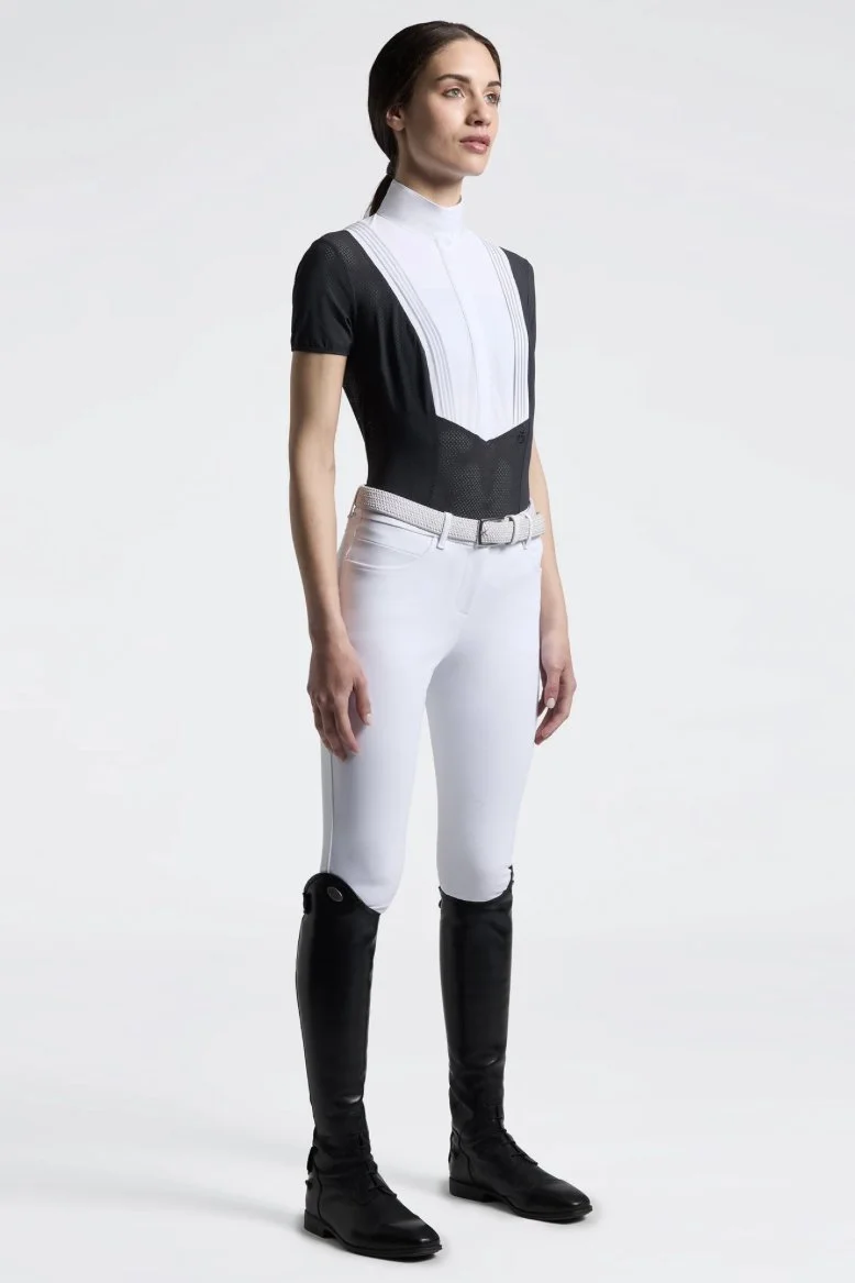 CAVALLERIA TOSCANA LADIES AMERICAN SHORT SLEEVE SHOW SHIRT IN CHARCOAL