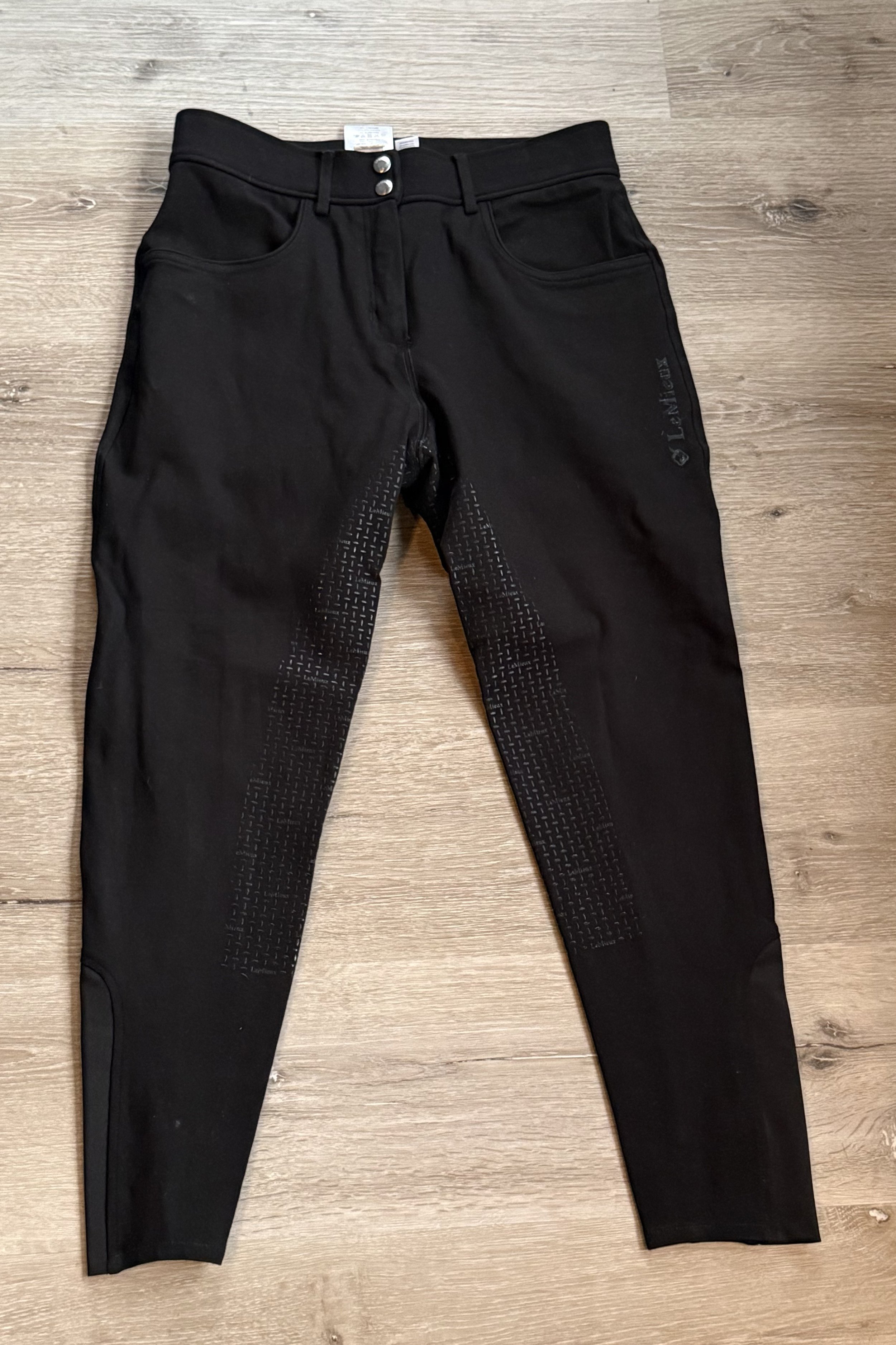 LeMieux Cotton Knit Full Grip Breech In Black - US 10