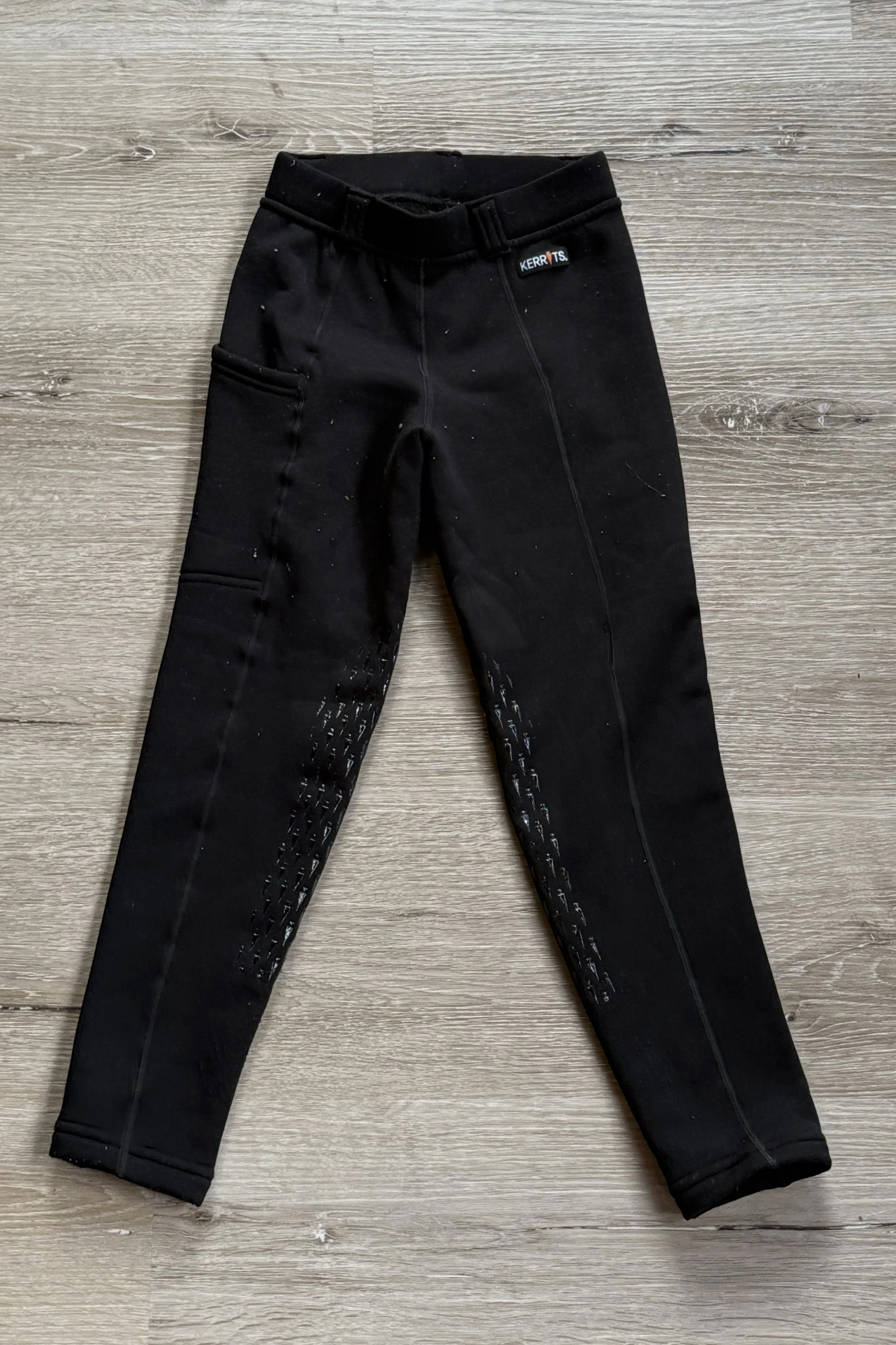 Kerrits Power Stretch Knee Grip Tights In Black - Kids Small