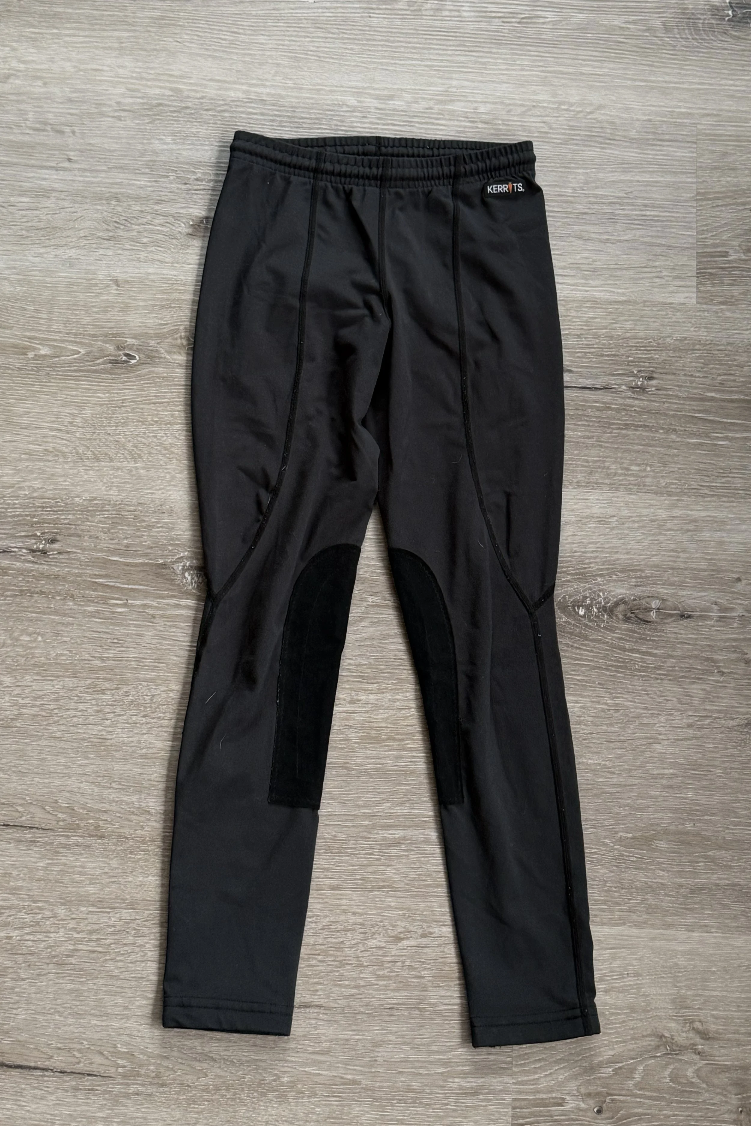 Kerrits Performance Knee Patch Tights In Black - Kids Large