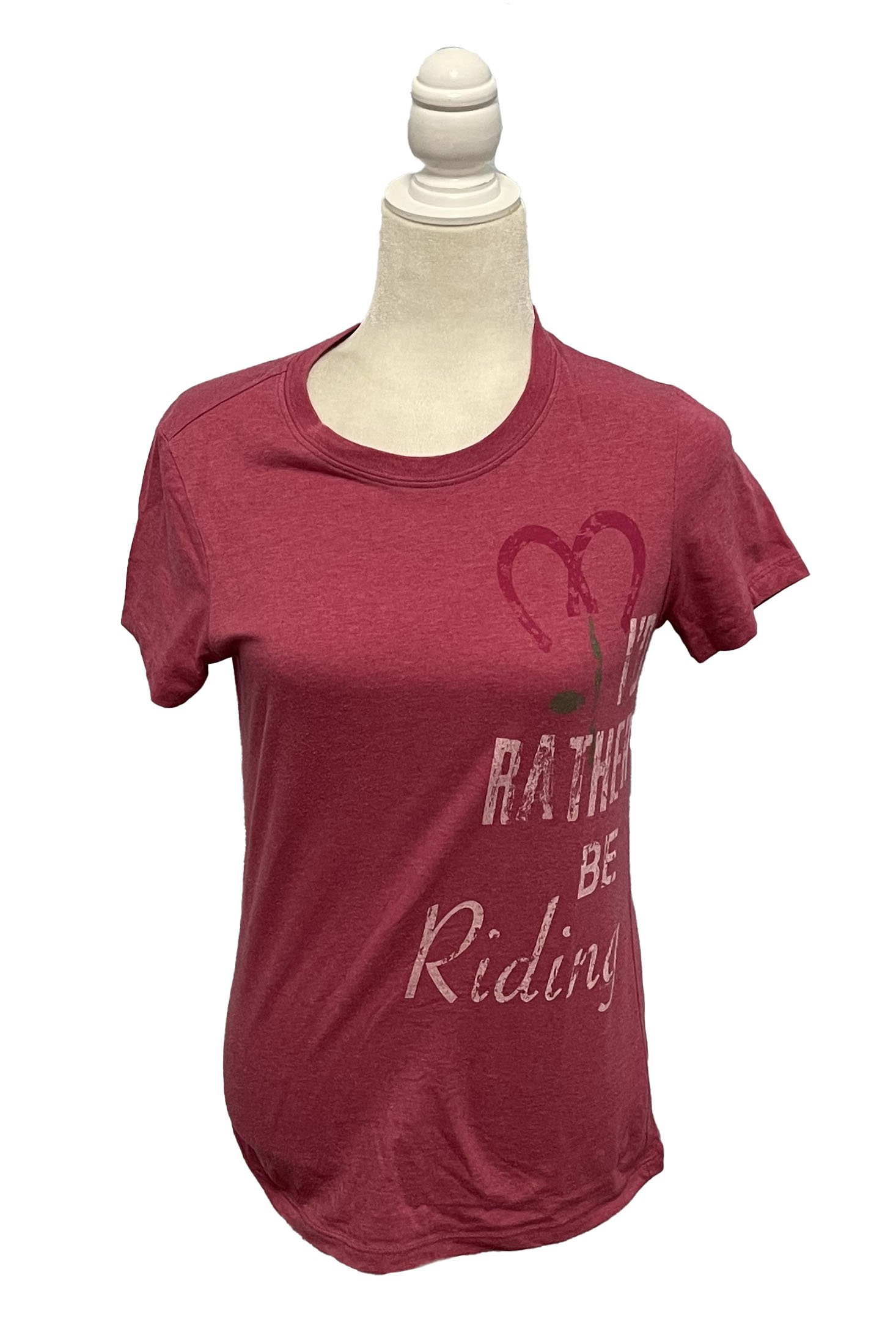 Stirrups "Rather Be Riding" Short Sleeve Tee In Pink - Medium