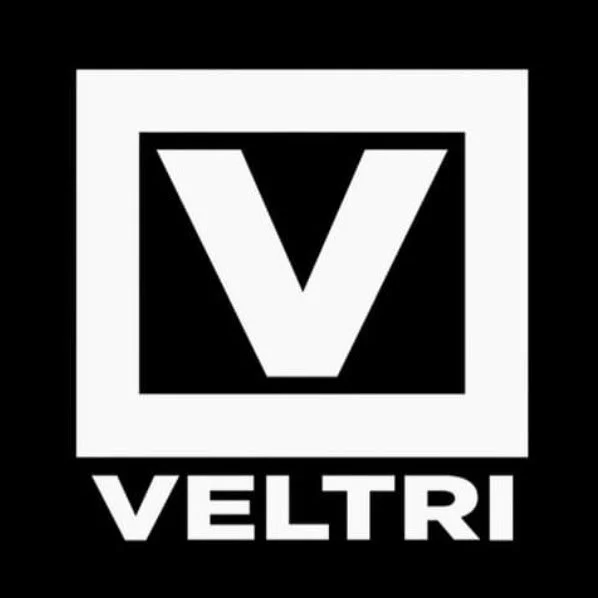 Veltri logo with large letter V and text