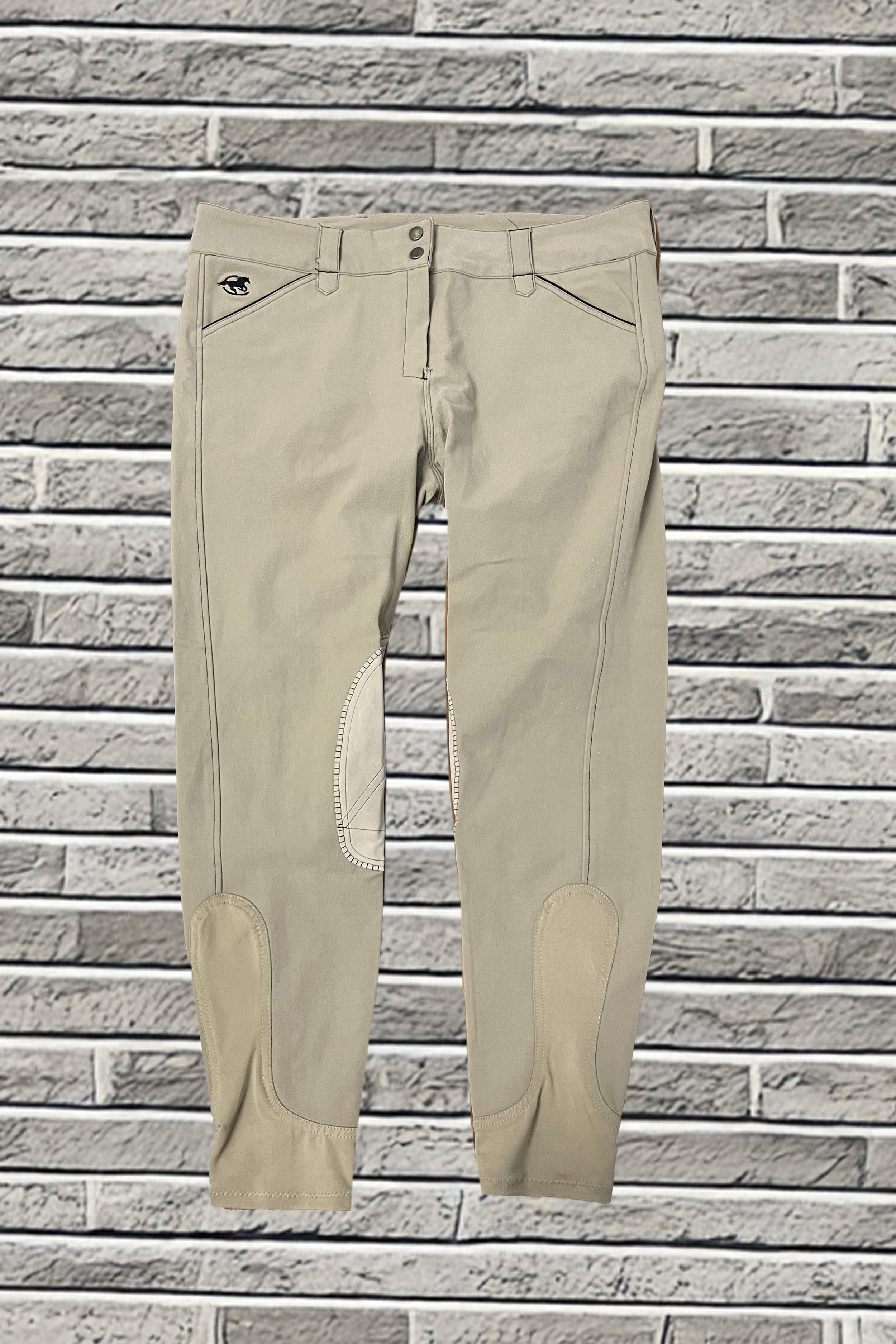 Smartpak Piper Knee Patch Breeches In Tan With Black - 36L
