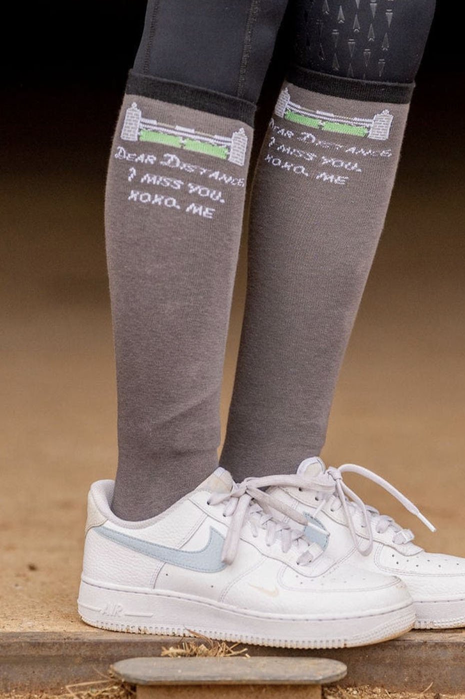 Dreamers & Schemers Dear Distance Boot Socks Tall Boot Socks In Grey - 2nd Round Equestrian