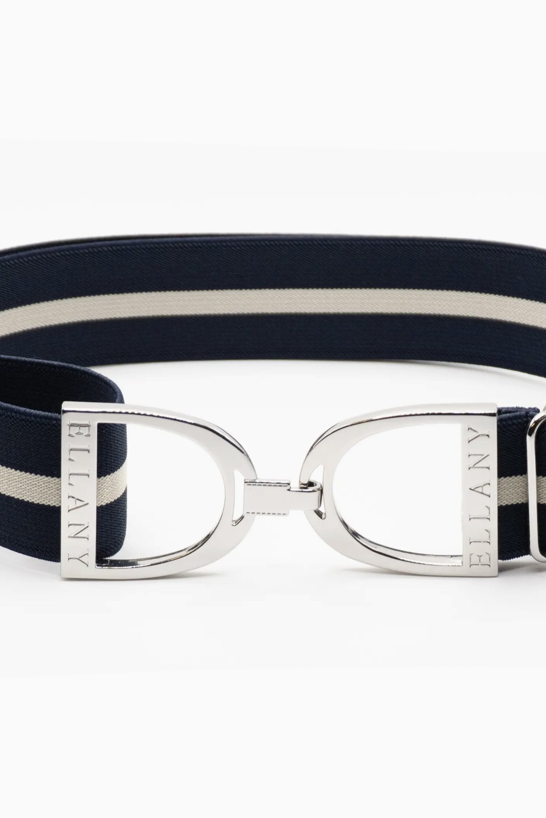 Ellany Stirrup Elastic Belt In Blueberries & Cream & Silver 1.5" - Youth - Adult 2XL