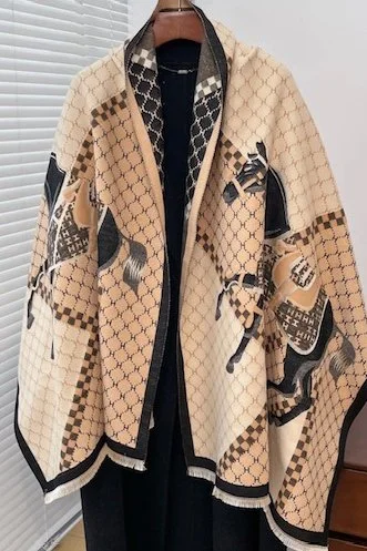 Winding River Reversible Wrap - Giddy Up Tan & Black