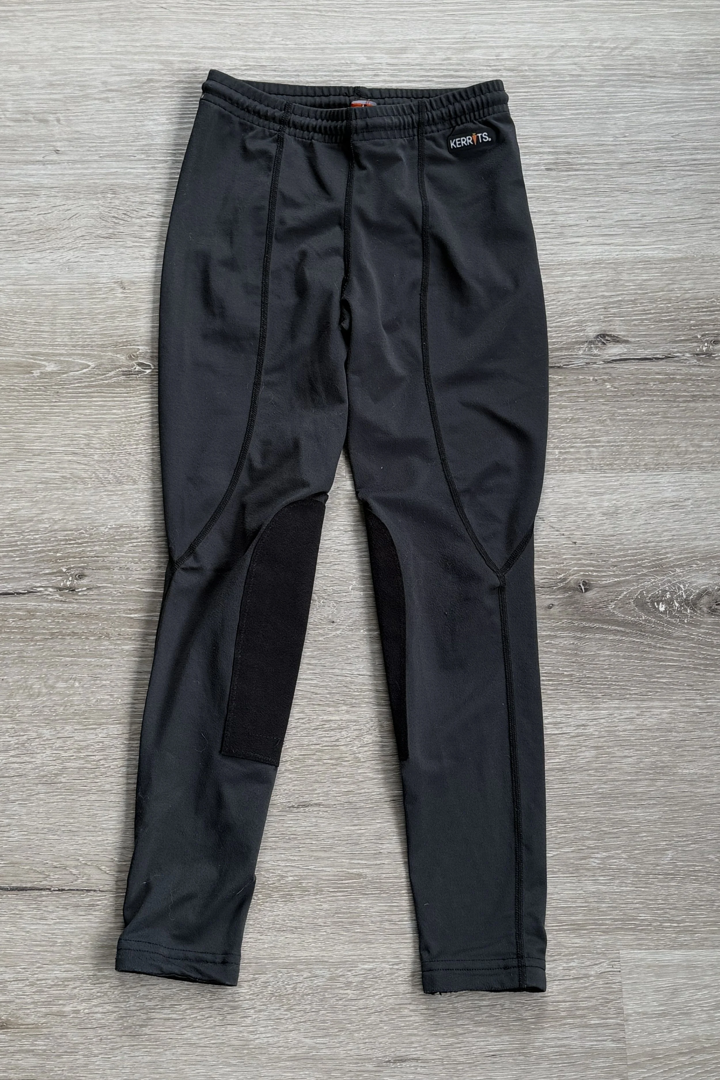 Kerrits Performance Knee Patch Tights In Black - Kids Large