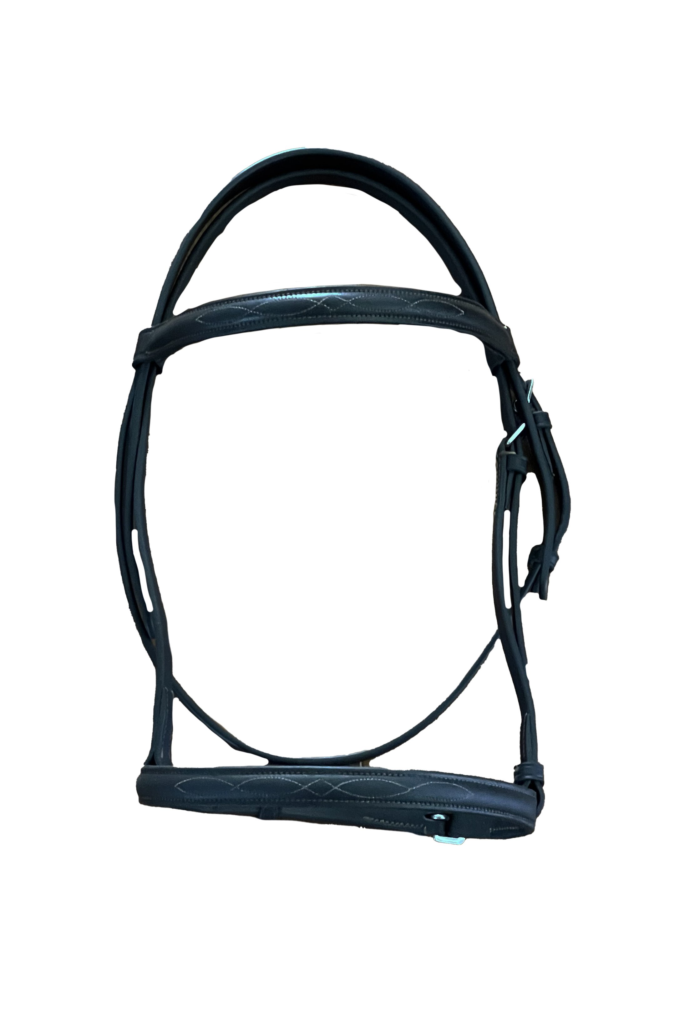 Leather Fancy Stitched Bridle In Brown - Pony