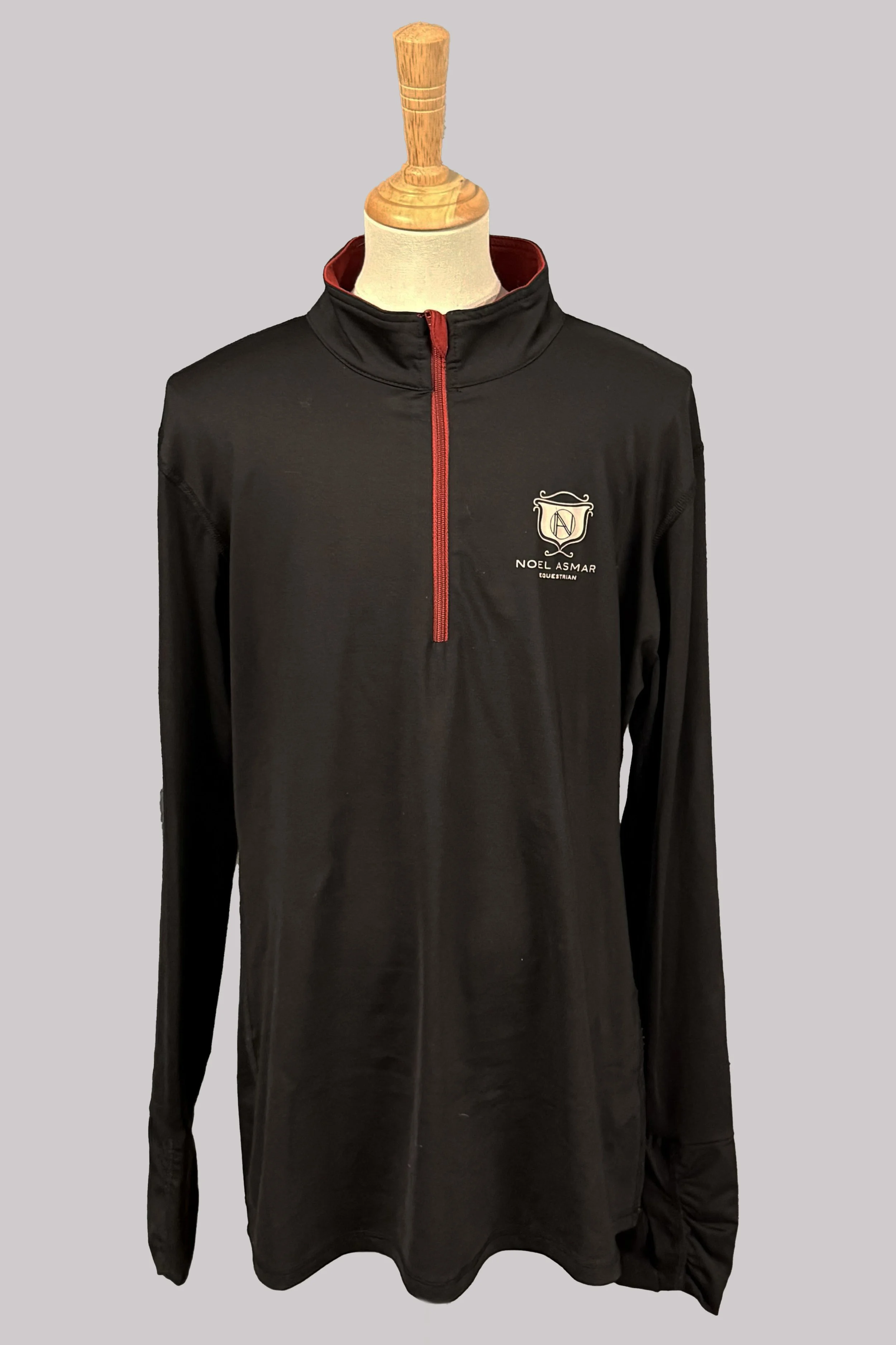 Noel Asmar 1/4 Zip Long Sleeve Logo Top In Black - XL