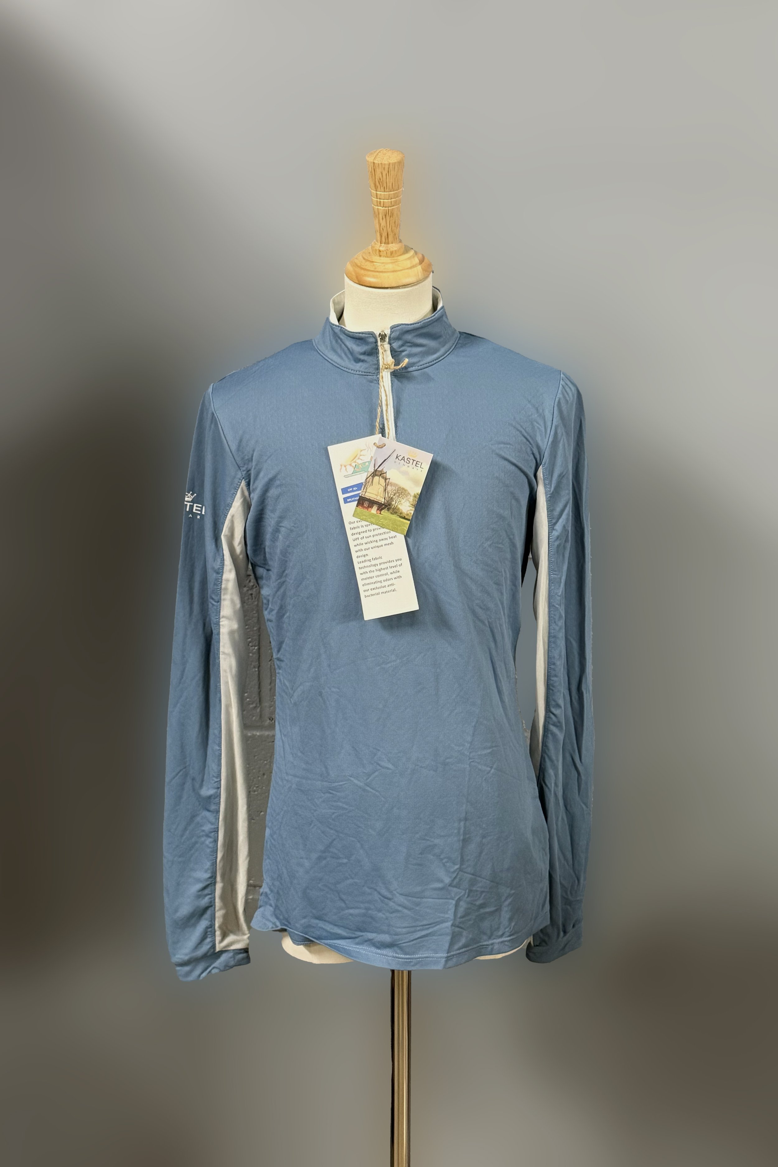 Kastel 1/4 Zip Long Sleeve Sunshirt In Light Blue - Kids Medium