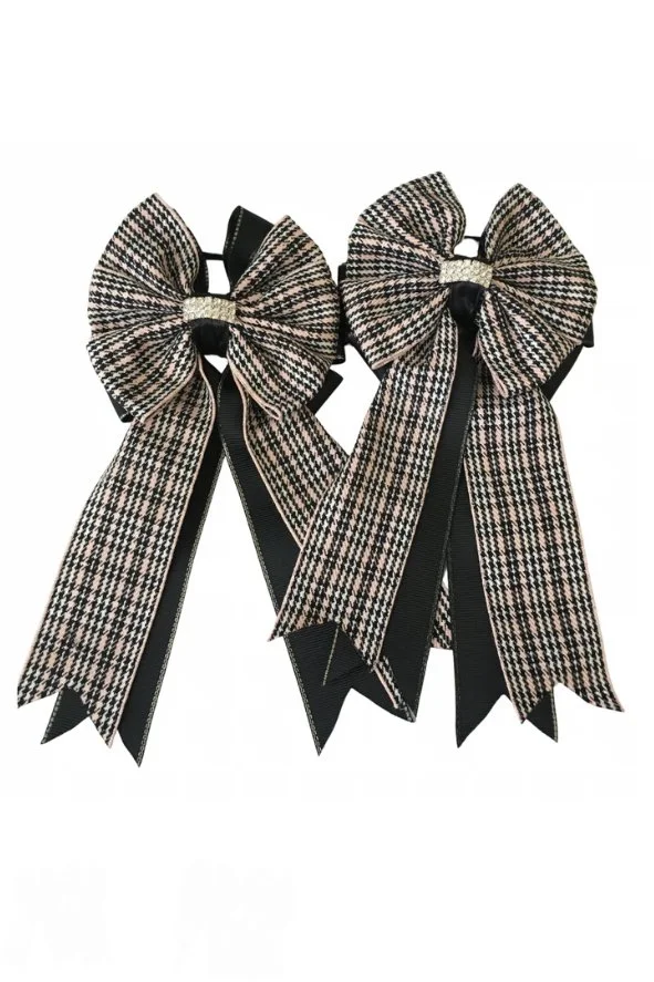 My Barn Child Show Bows - Tweed Black/White/Pink