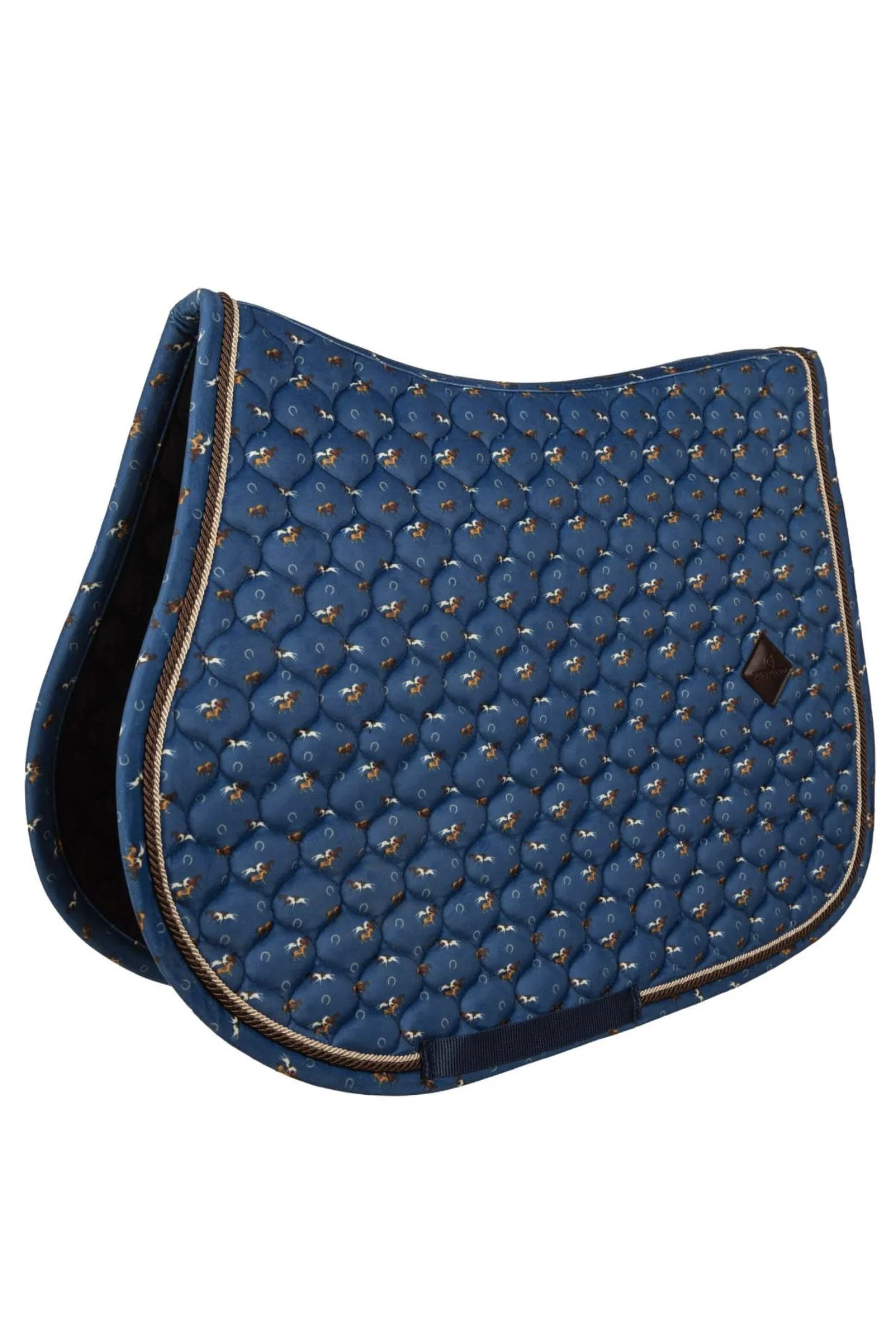 Kentucky Horsewear Horse Printing Velvet Jump Saddle Pad In Navy