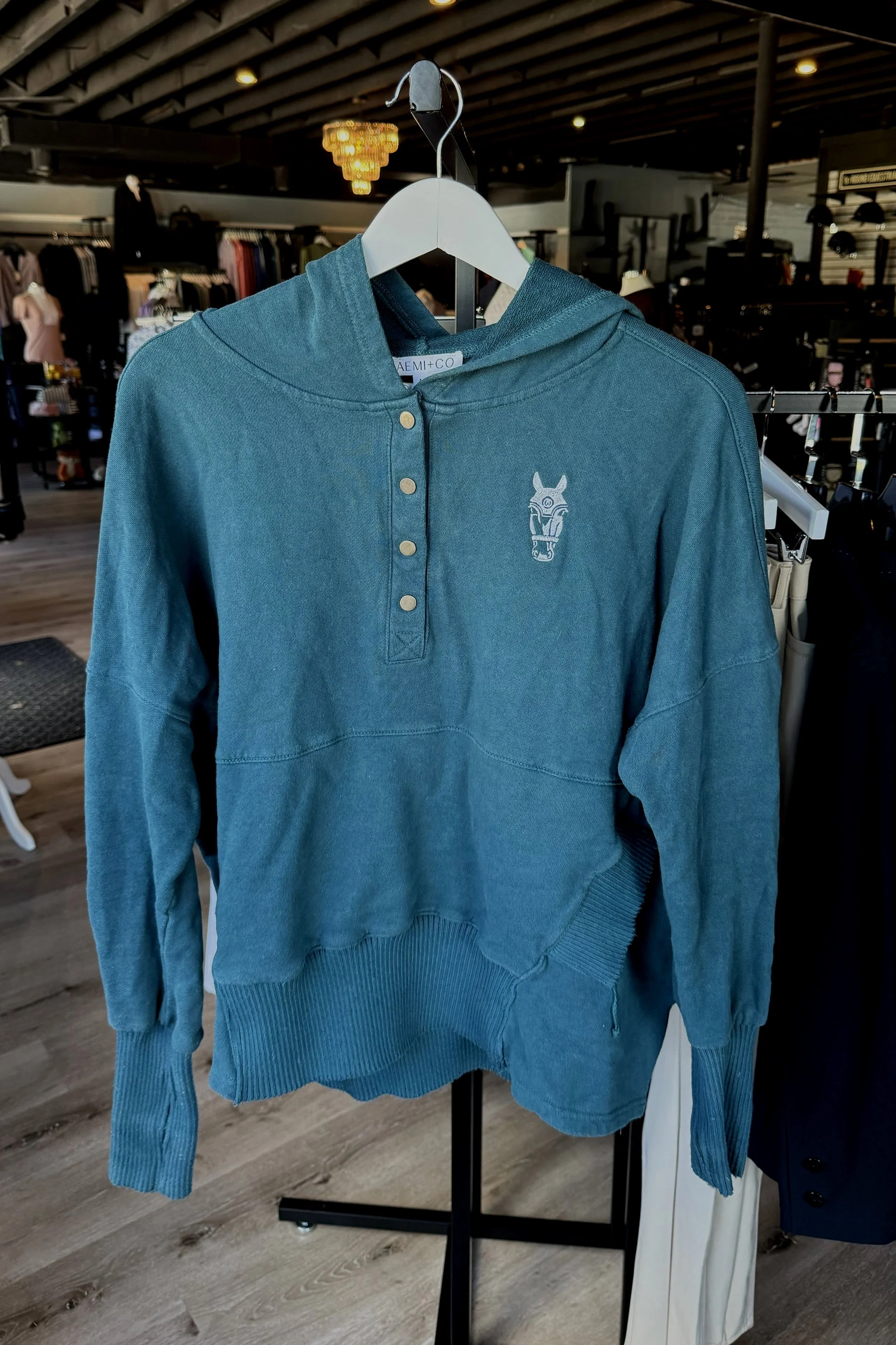 Aemi + Co WEC Sweatshirt In Teal - Medium