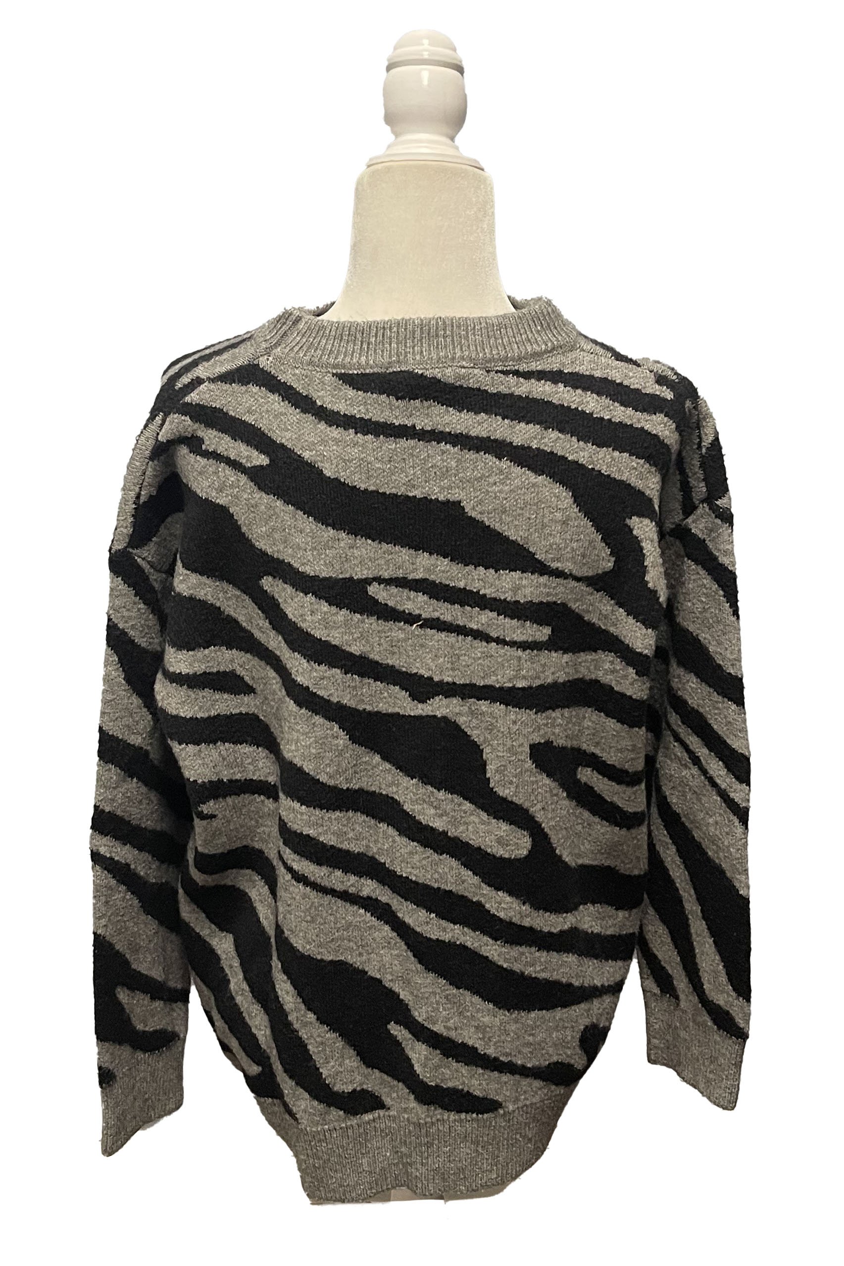 Adora Oversized Sweater In Zebra Print - S/M - 2nd Round Equestrian