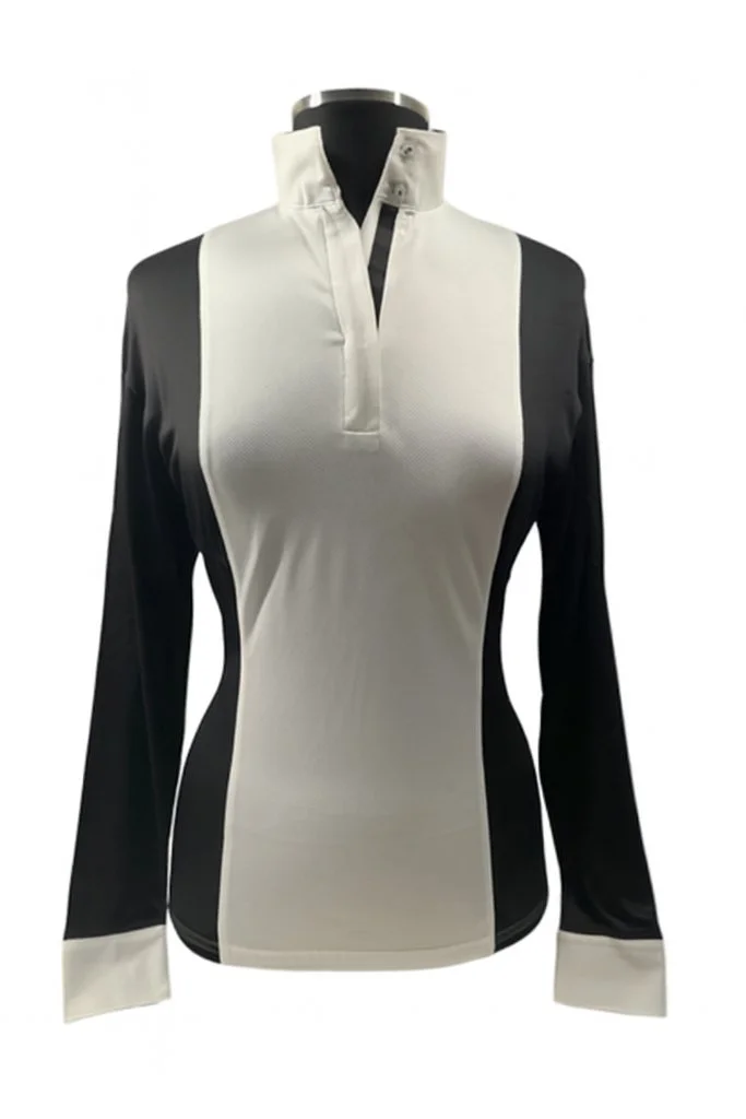 Royal Highness Easy Care 2 Tone Long Sleeve Show Shirt In Black