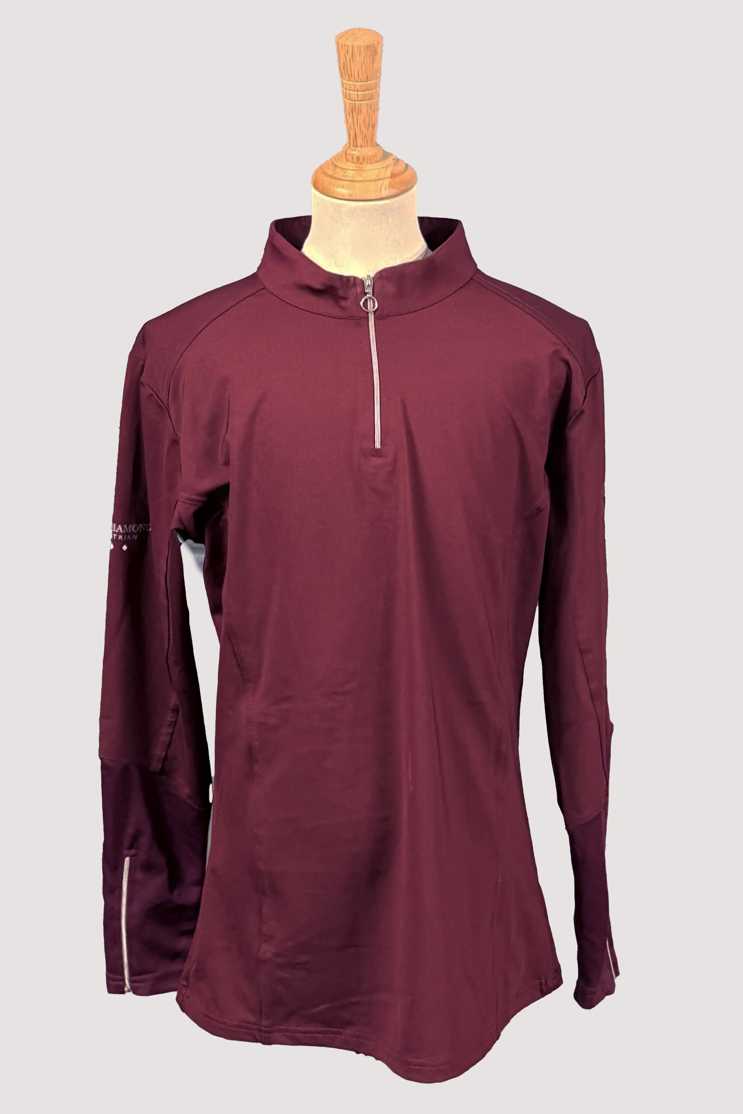 Aztec Diamond Long Sleeve 1/4 Zip Baselayer In Wine - XL