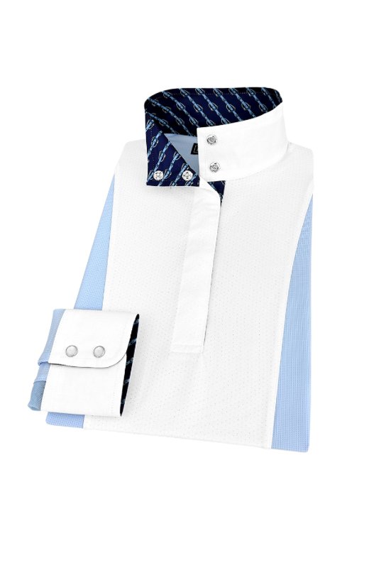 Essex Classics “Luna II” Long Sleeve Performance Show Shirt In Light Blue