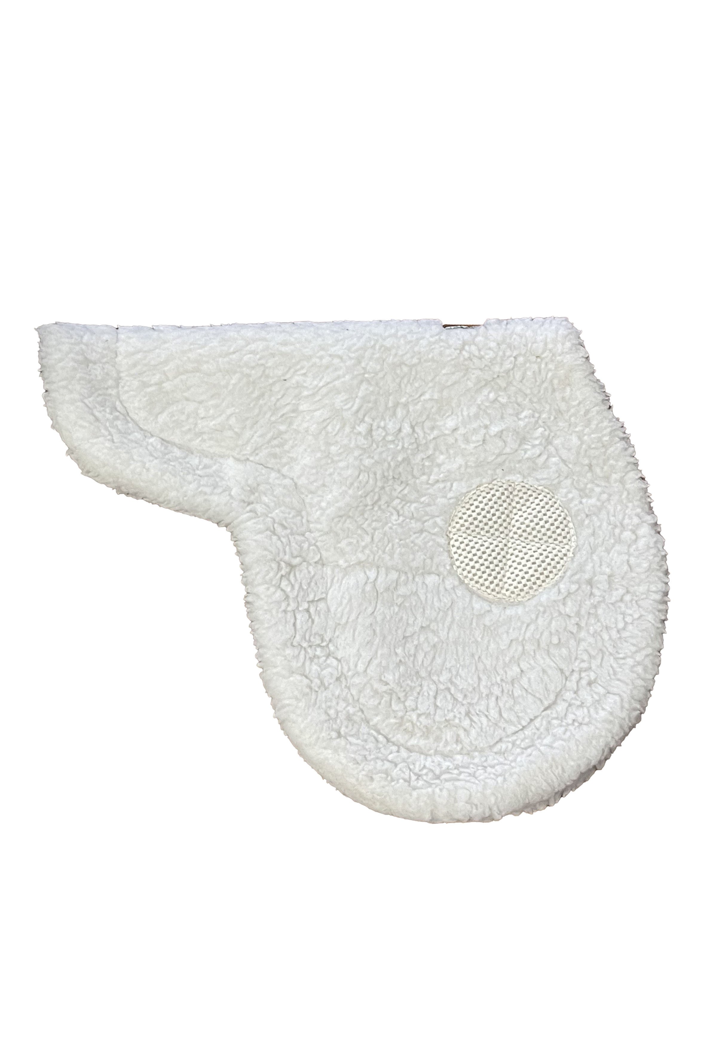 Wilkers Fleece Contour Pad With Grippers In White - 15-15.5" - 2nd Round Equestrian
