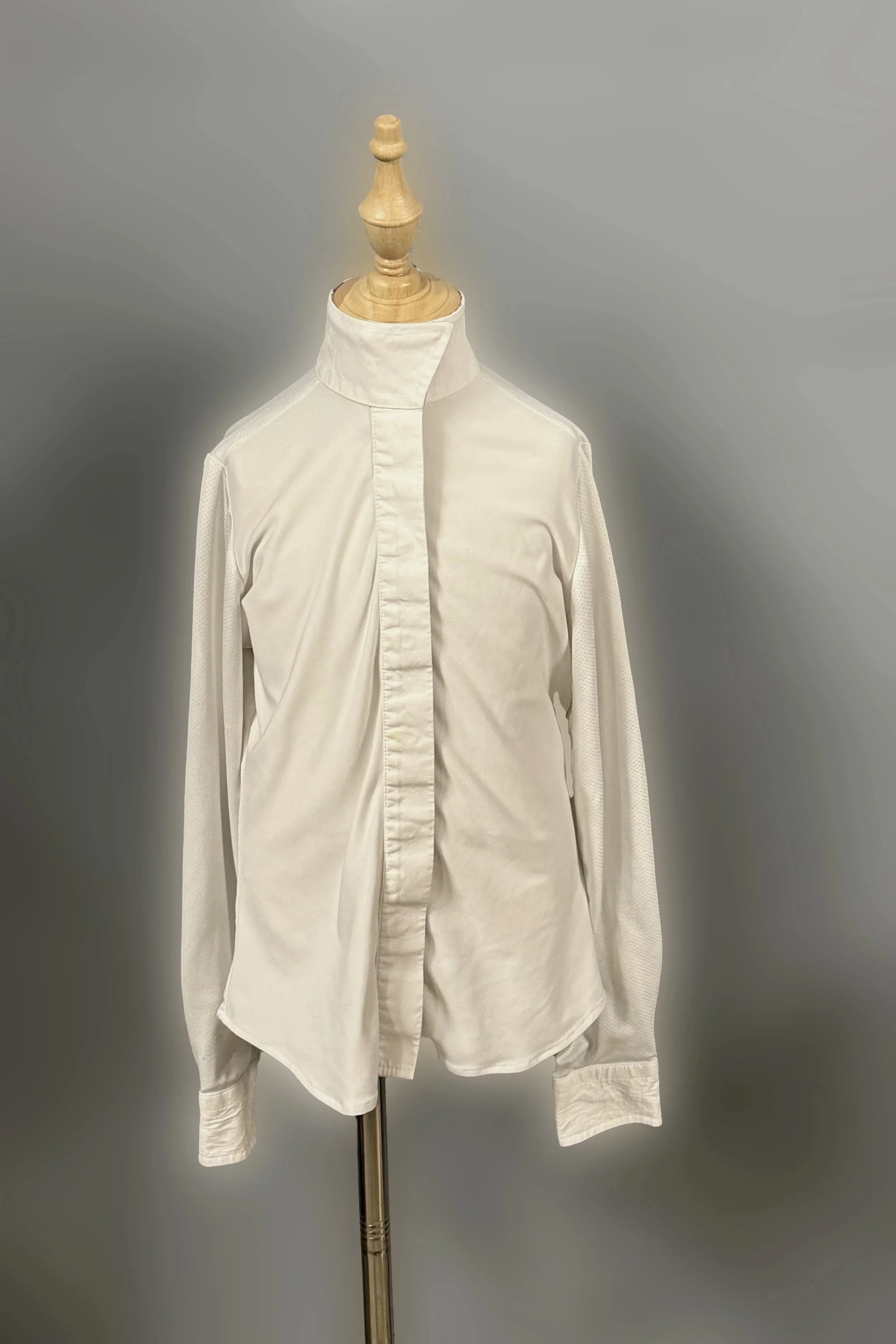 Ovation Button Down Long Sleeve Show Shirt In White - Kids 6