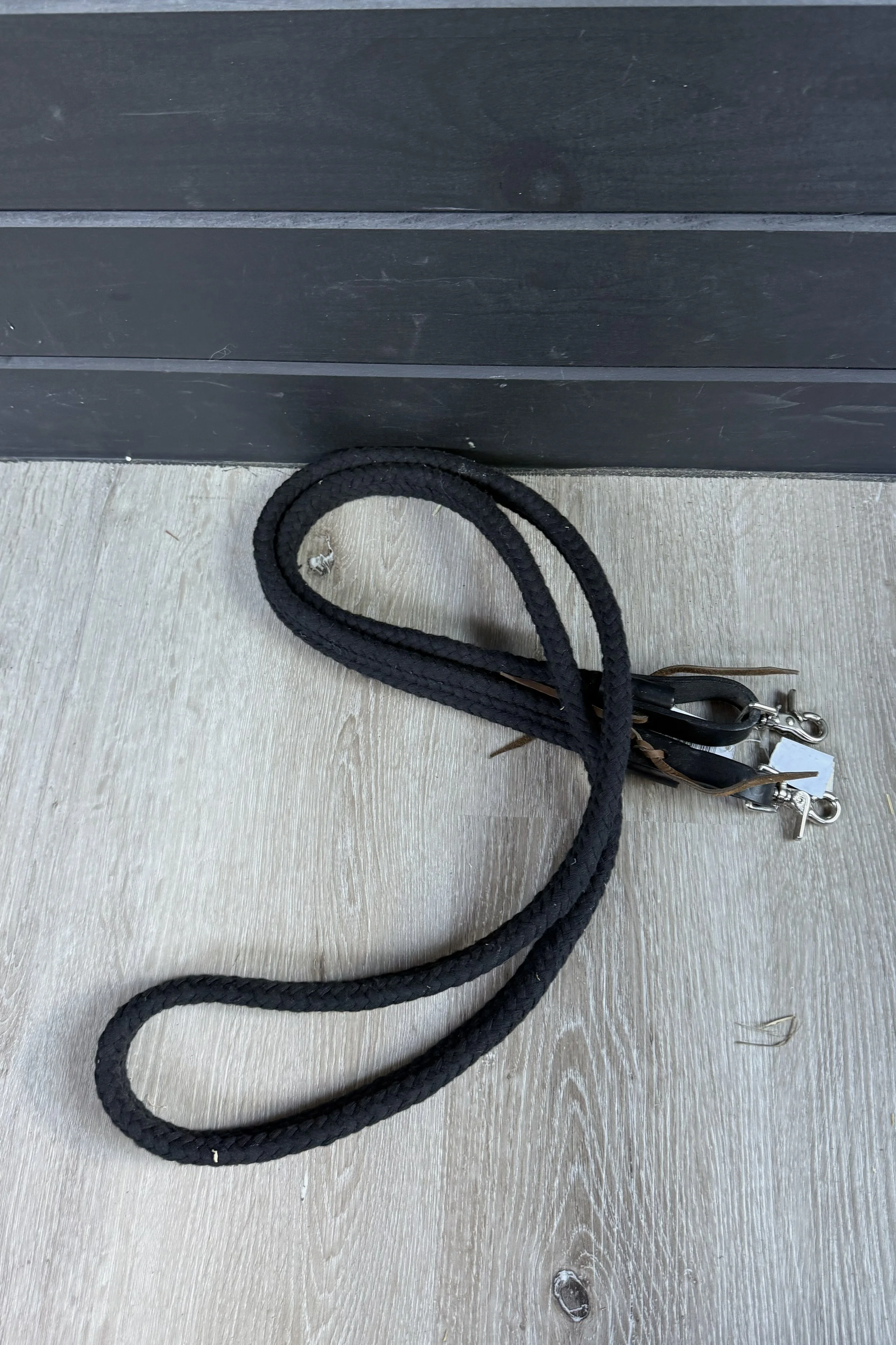Tory Braided Cotton Continuous Ollie Rein in Black - 8ft