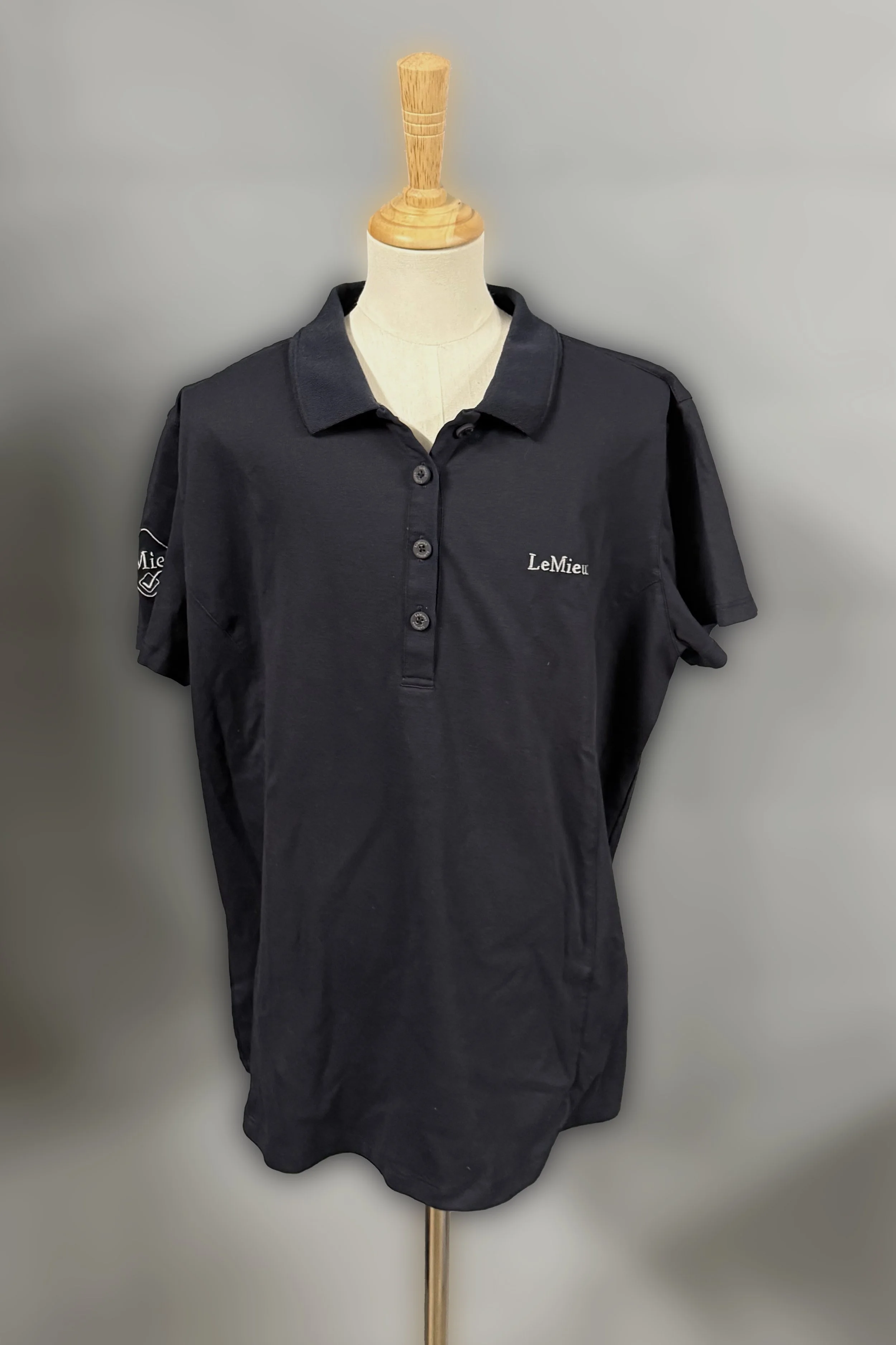 Lemieux Short Sleeve Polo Shirt In Navy - UK 16 (US 12)