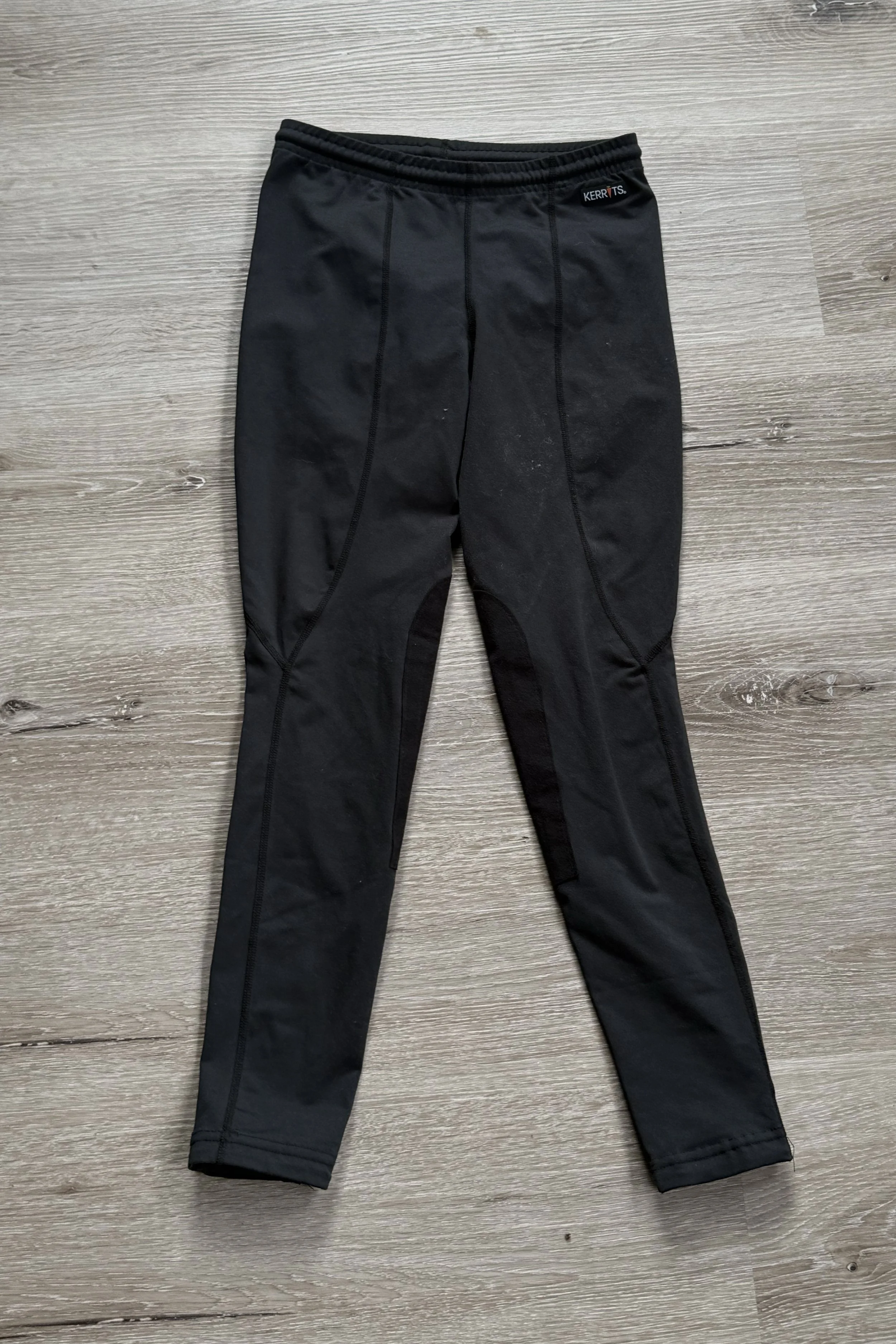 Kerrits Performance Knee Patch Tights In Black - Kids Large