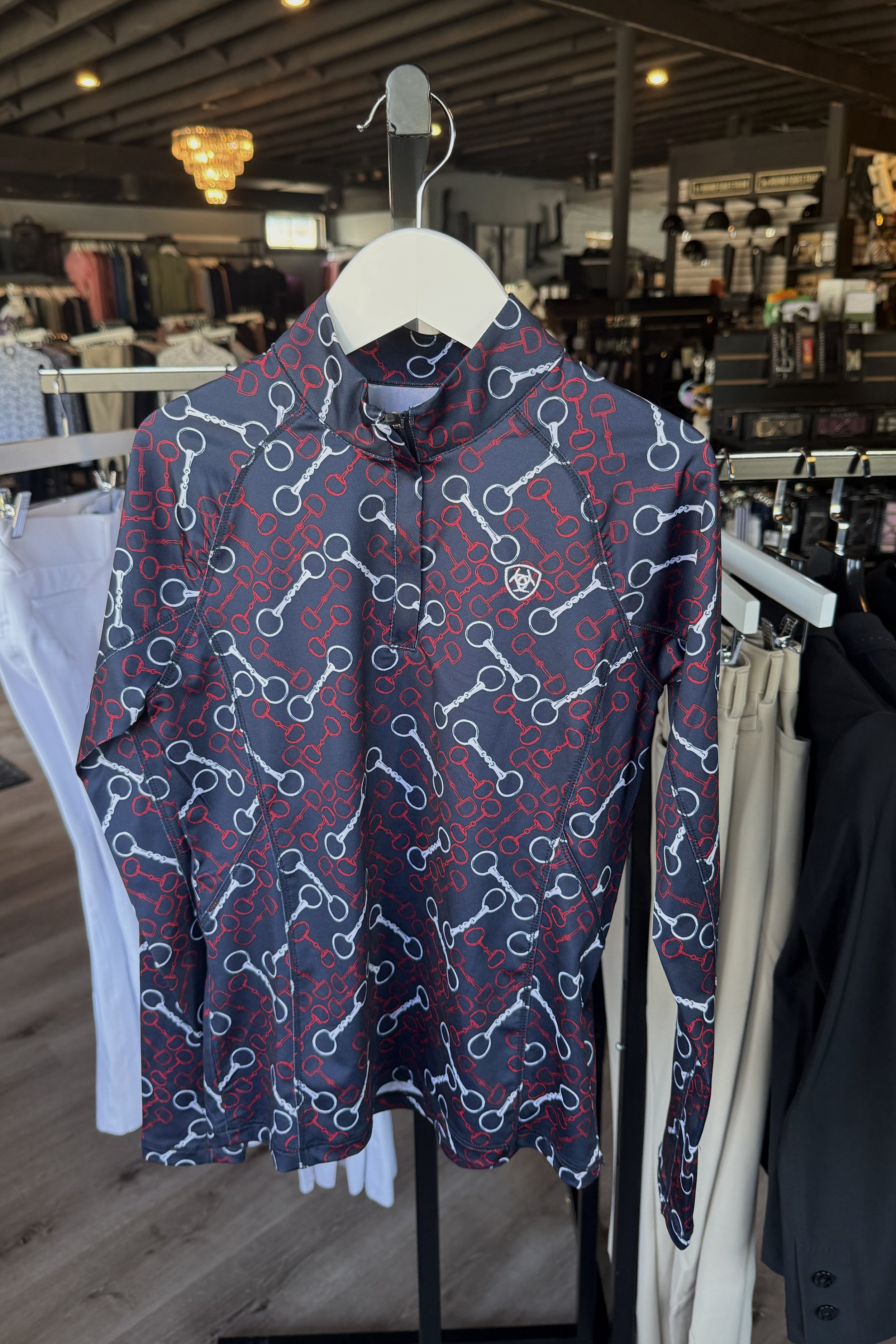 Ariat Lowell 2.0 Long Sleeve In Navy With Bits - Kids Small