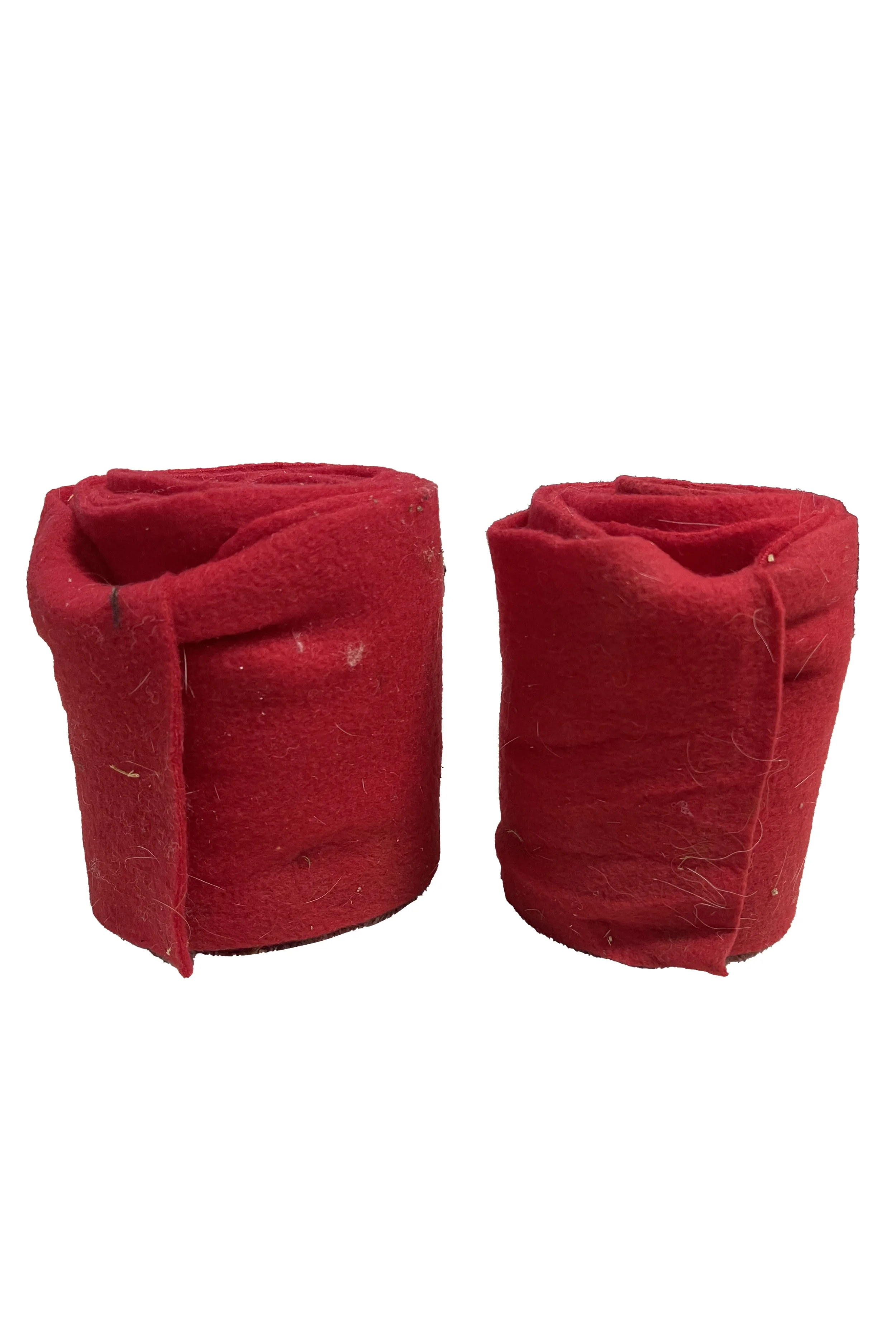 Set Of 4 Fleece Polo Wraps In Red With Snowflakes - 2nd Round Equestrian