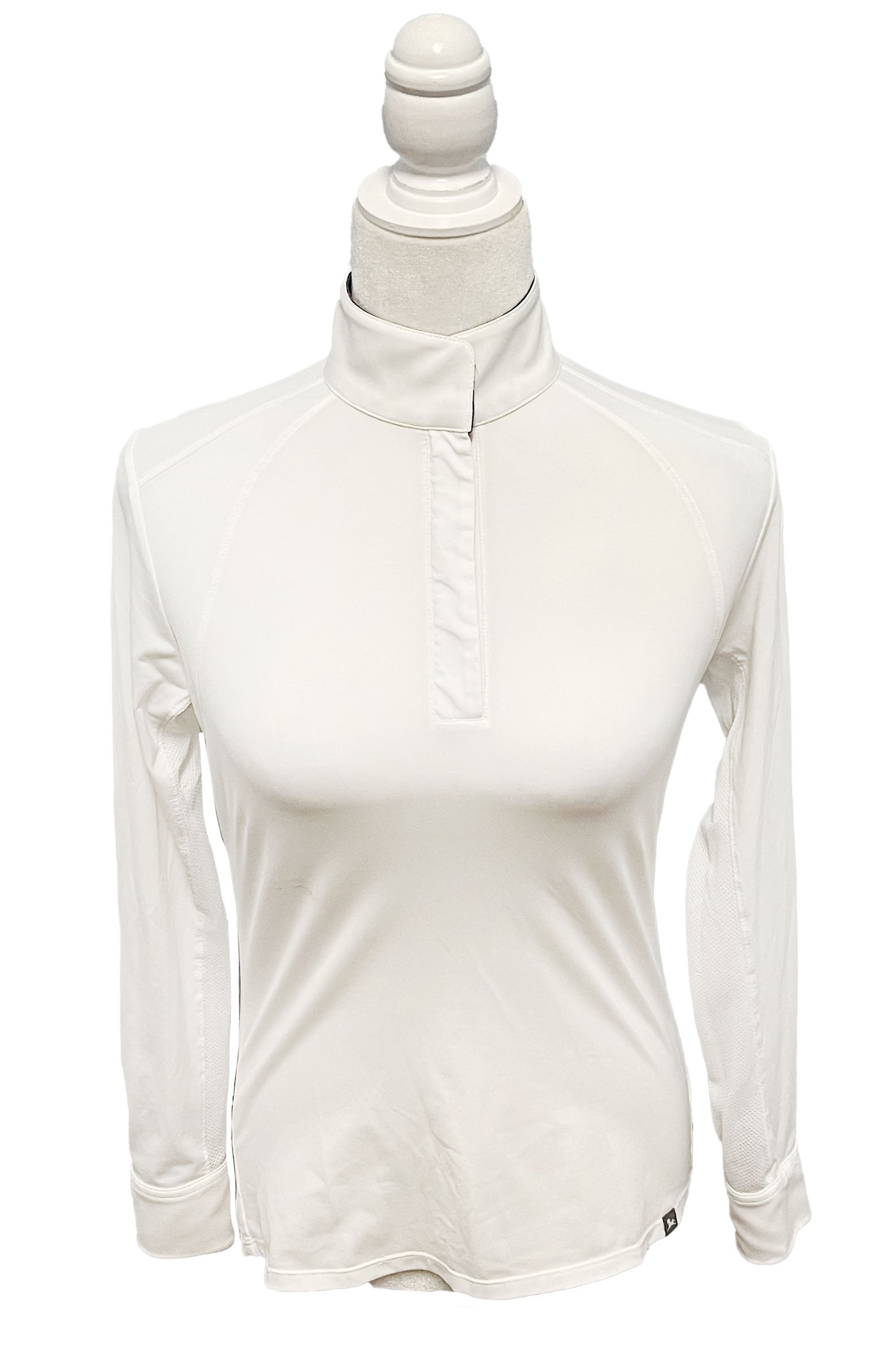 RJ Classics Maddie Long Sleeve Show Shirt In White/Cherry - XS