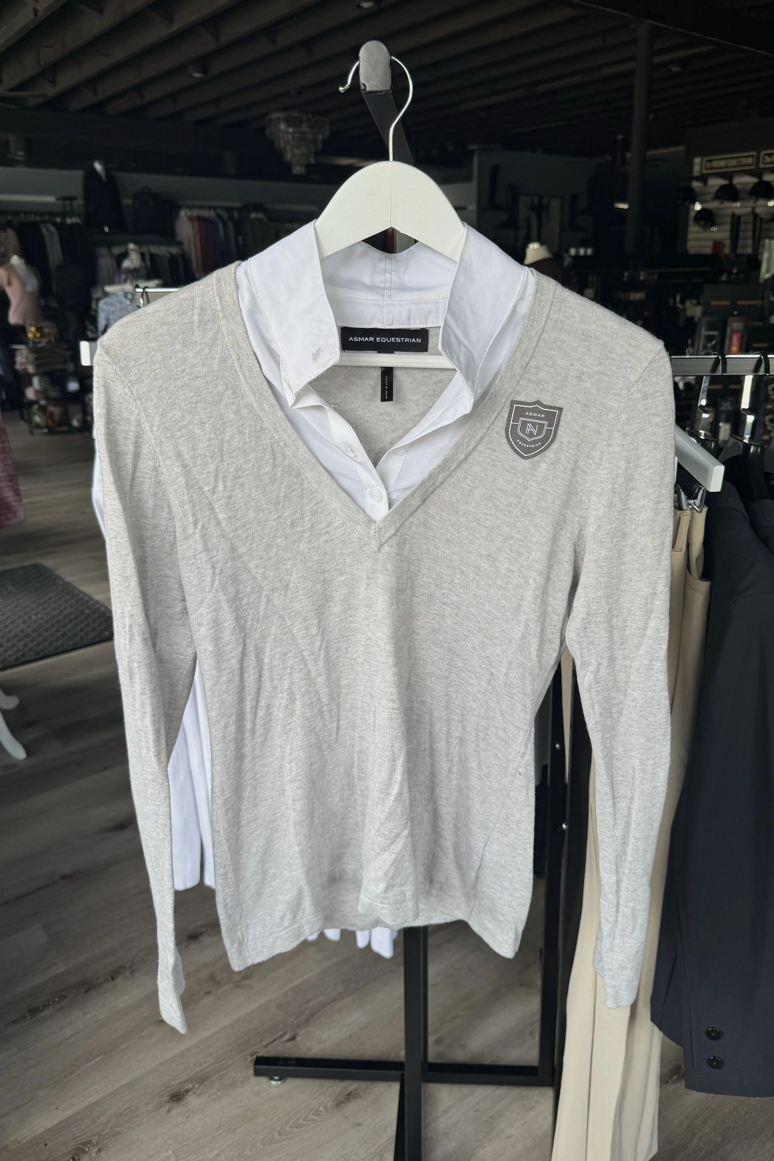 Noel Asmar Layered Knit Sweater In Grey - Small