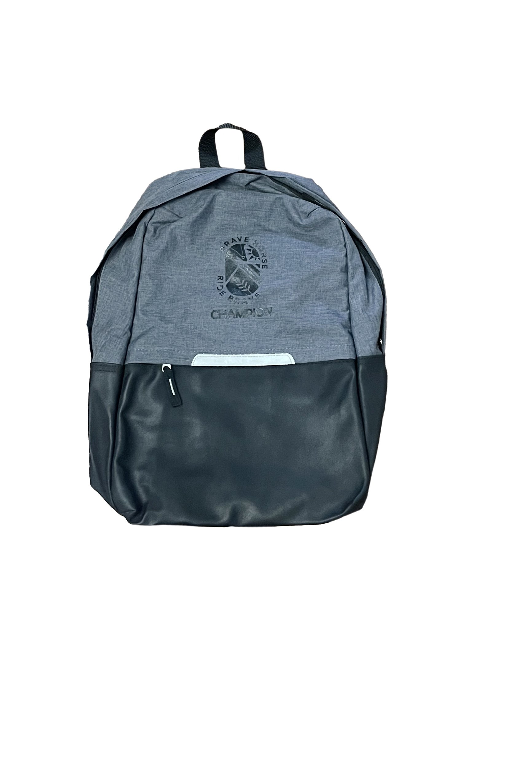 BackPack With Embroidery In Grey & Black