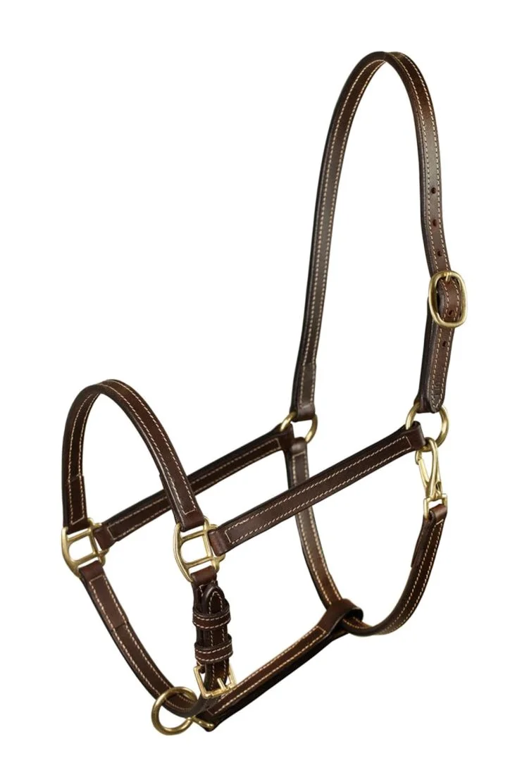 Horze Fremont Leather Halter In Brown - Full