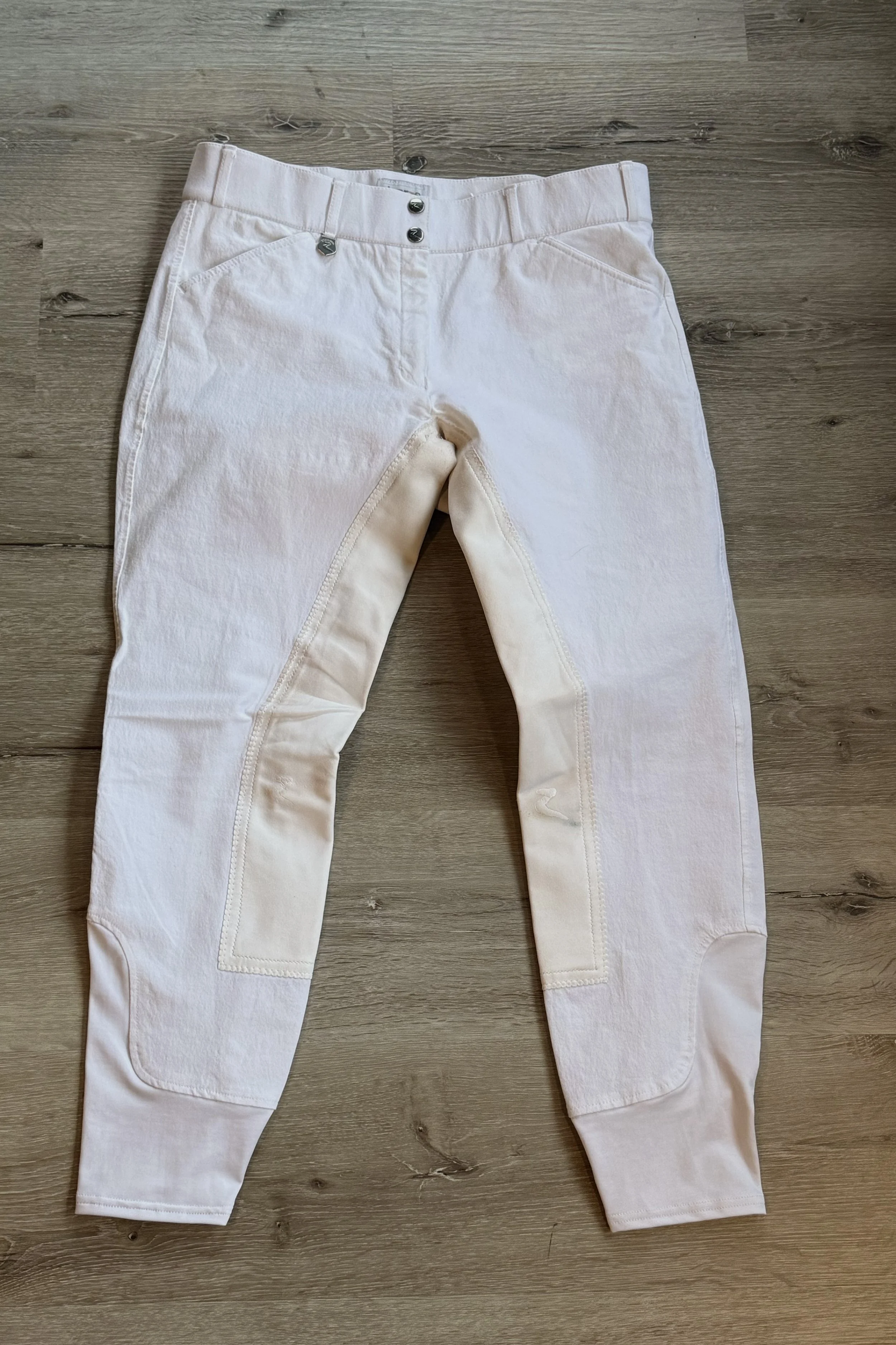 Horze Suede Full Seat Breech In White - XXL