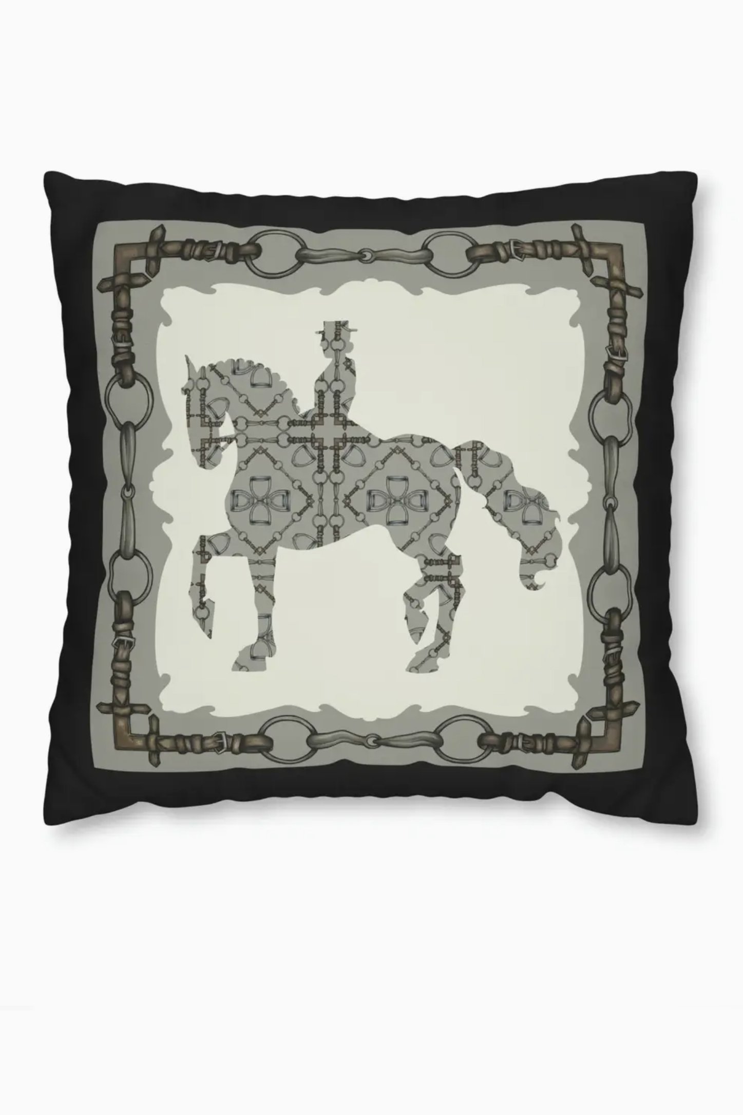 Designs Equine Double Sided Equestrian Dressage Pillowcase With Black - 18 X 18