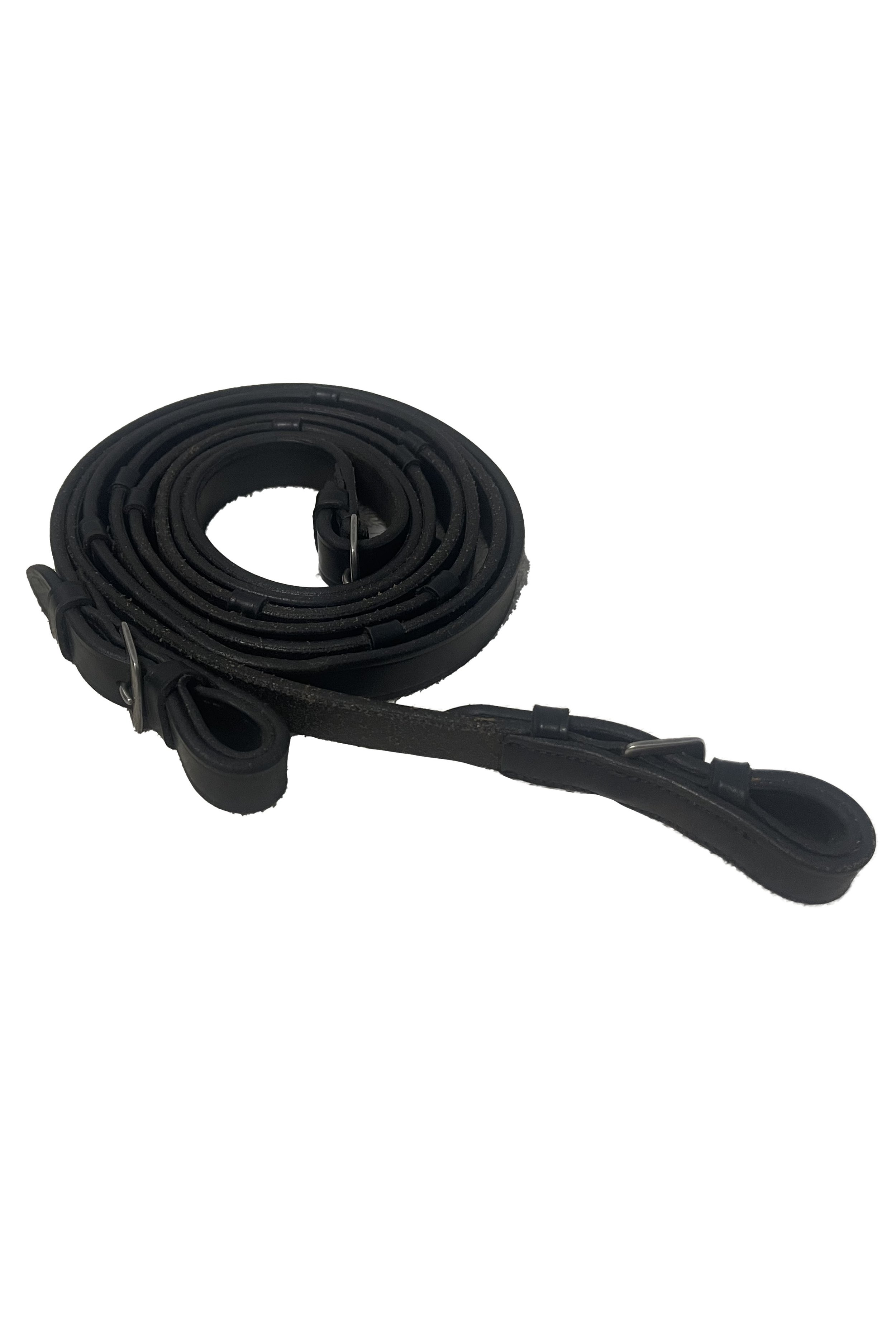 Soft Leather Reins With Stops In Black - Full - 2nd Round Equestrian